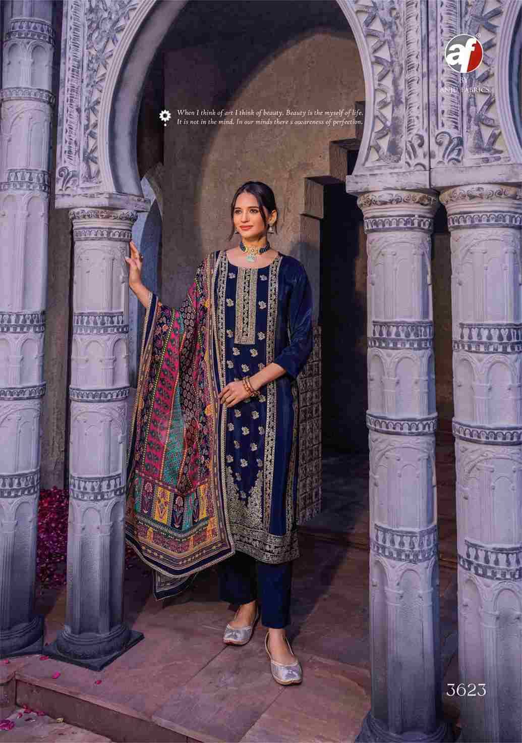 Dastoor Vol-5 By Anju Fabrics 3621 To 3625 Series Festive Suits Beautiful Fancy Colorful Stylish Party Wear & Occasional Wear Pure Jacquard Dresses At Wholesale Price