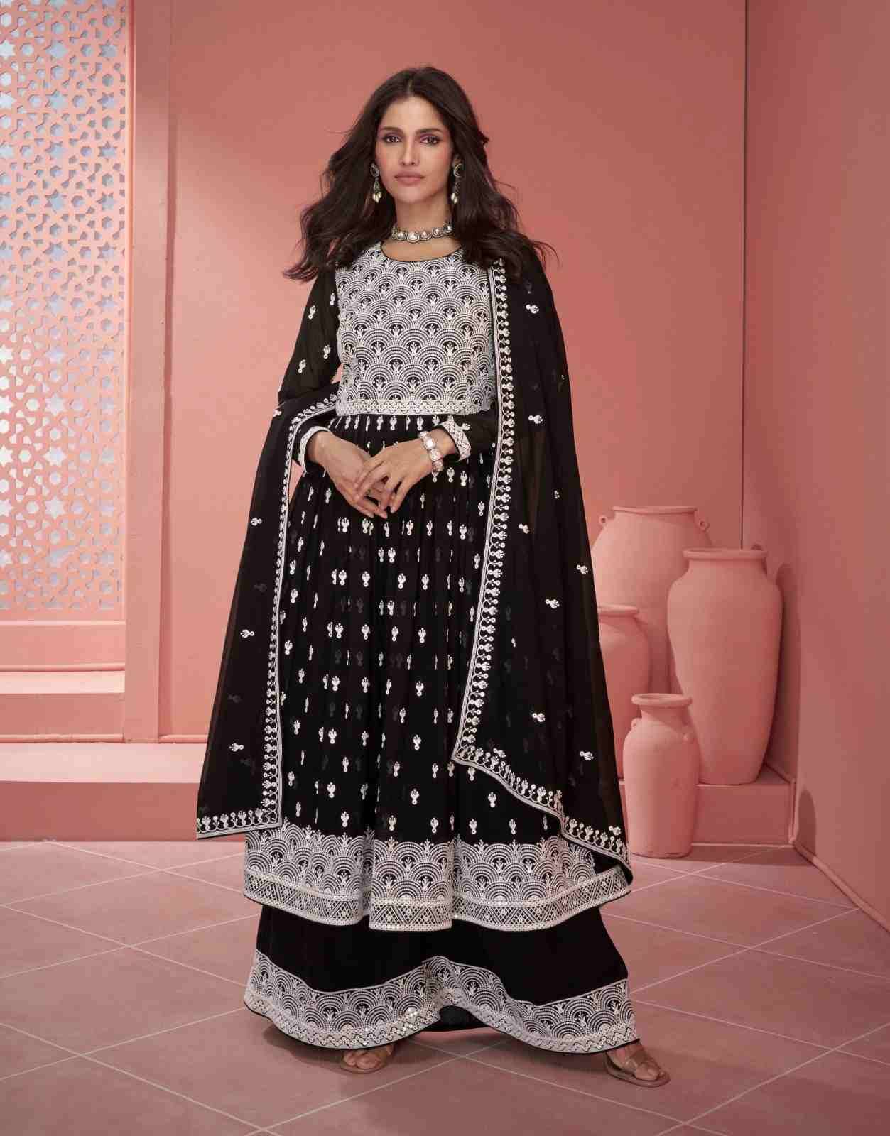 Saanvi By Aashirwad Creation 9916 To 9917 Series Beautiful Stylish Sharara Suits Fancy Colorful Casual Wear & Ethnic Wear & Ready To Wear Georgette Dresses At Wholesale Price
