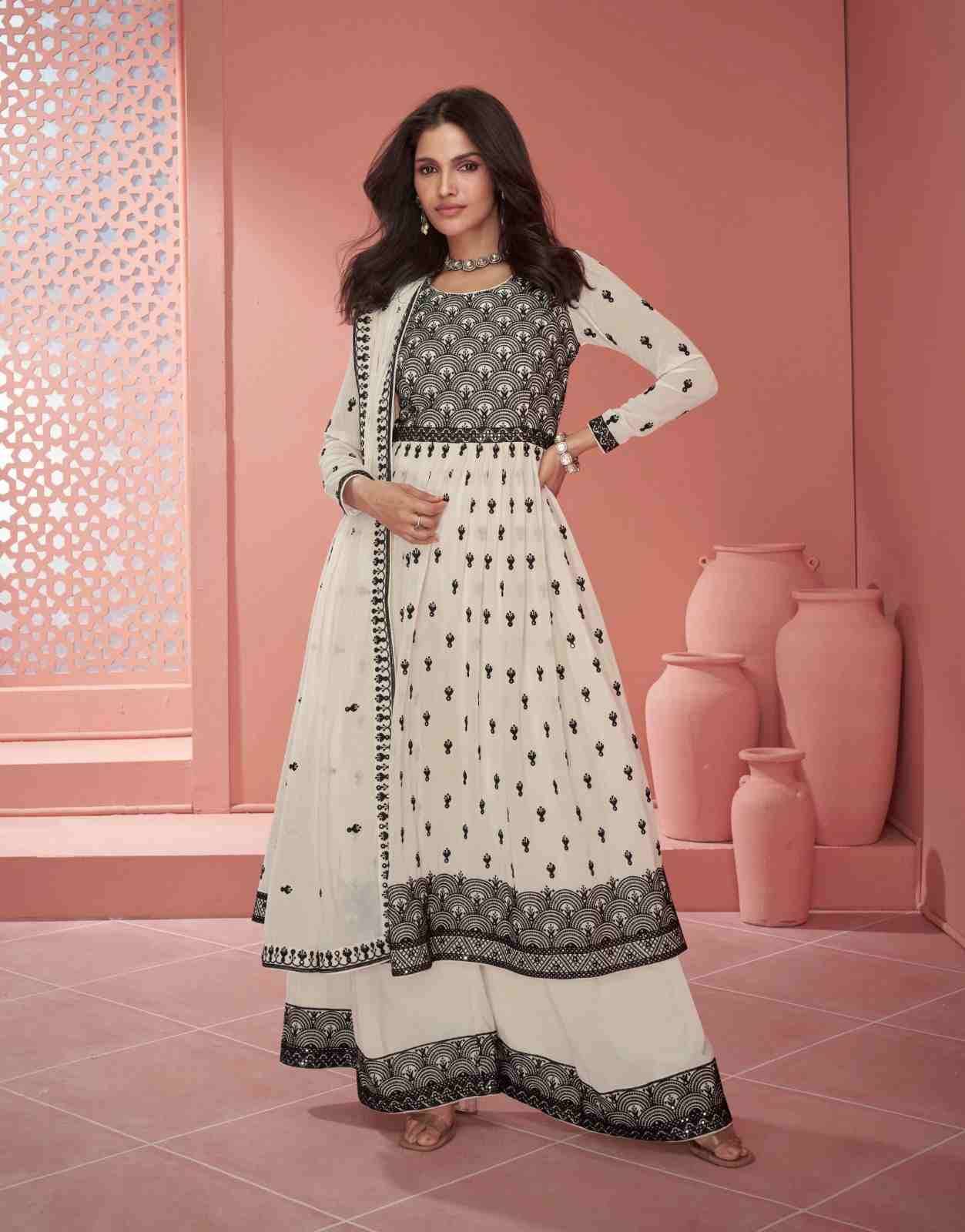 Saanvi By Aashirwad Creation 9916 To 9917 Series Beautiful Stylish Sharara Suits Fancy Colorful Casual Wear & Ethnic Wear & Ready To Wear Georgette Dresses At Wholesale Price