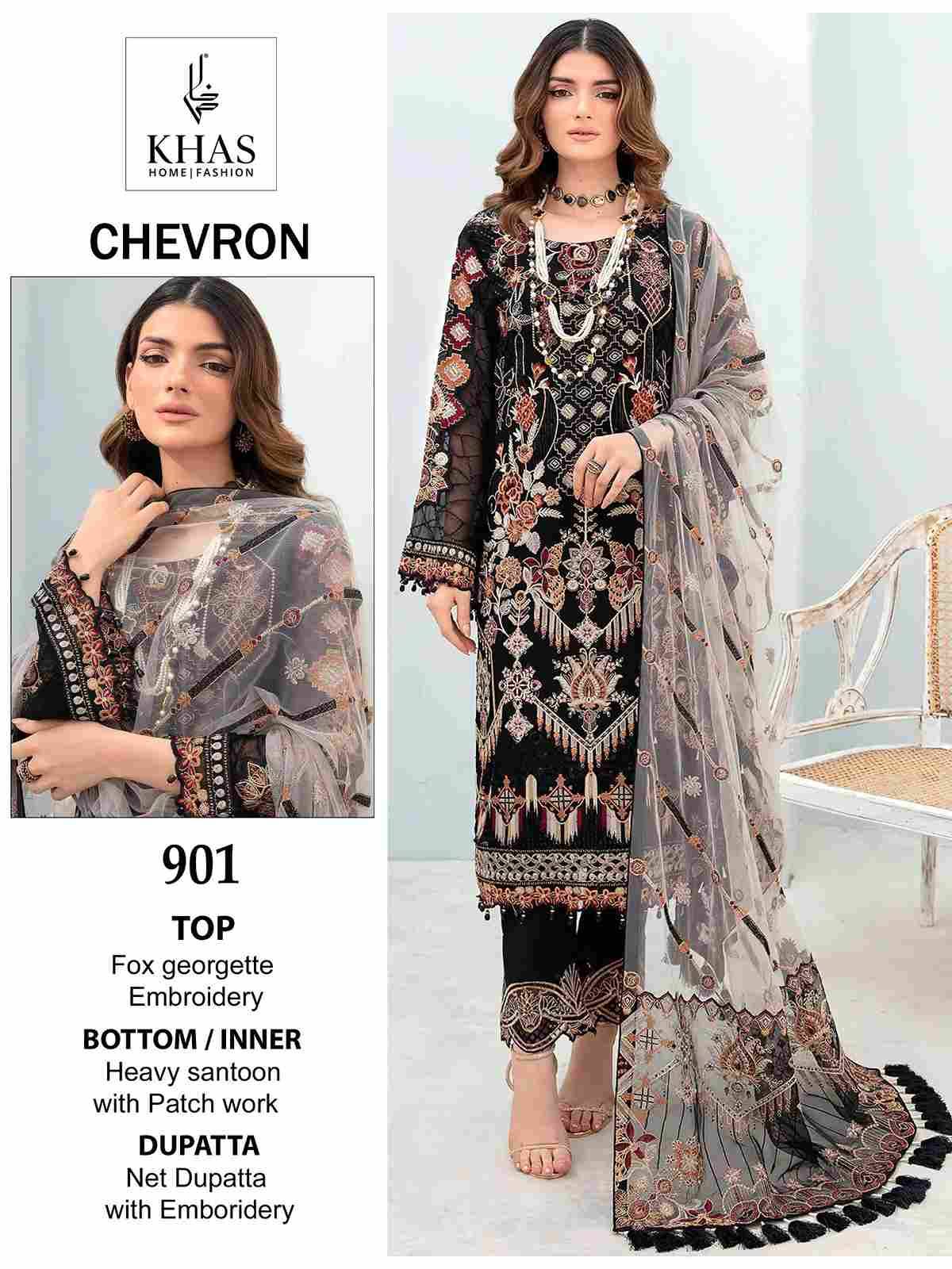 Chevron By Khas 900 To 902 Series Beautiful Pakistani Suits Colorful Stylish Fancy Casual Wear & Ethnic Wear Faux Georgette Dresses At Wholesale Price