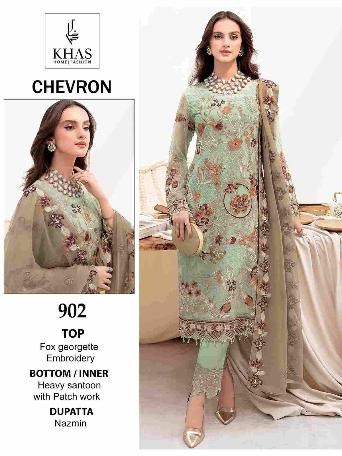 Chevron By Khas 900 To 902 Series Beautiful Pakistani Suits Colorful Stylish Fancy Casual Wear & Ethnic Wear Faux Georgette Dresses At Wholesale Price