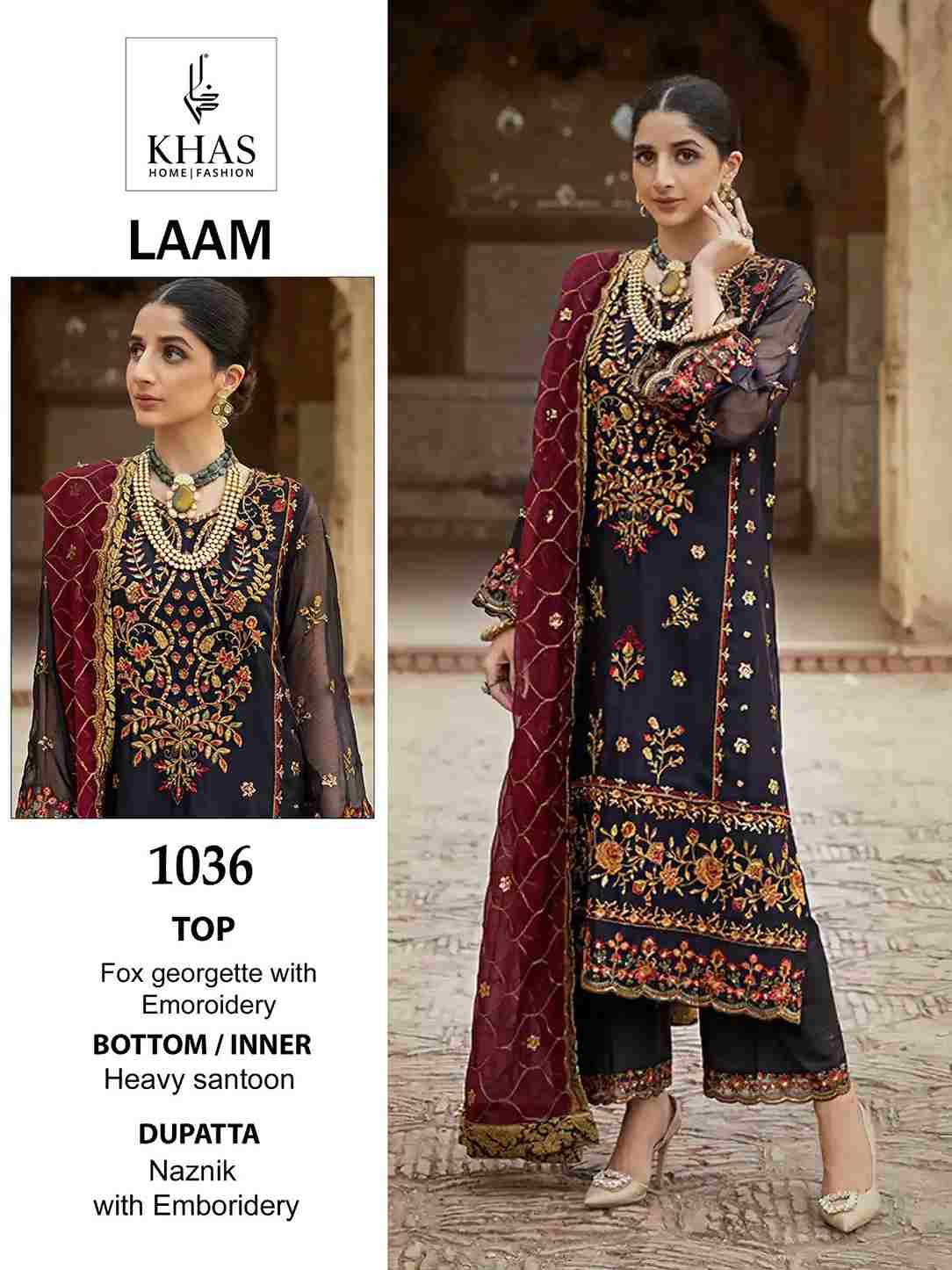 Laam By Khas 135 To 137 Series Beautiful Pakistani Suits Colorful Stylish Fancy Casual Wear & Ethnic Wear Faux Georgette Dresses At Wholesale Price