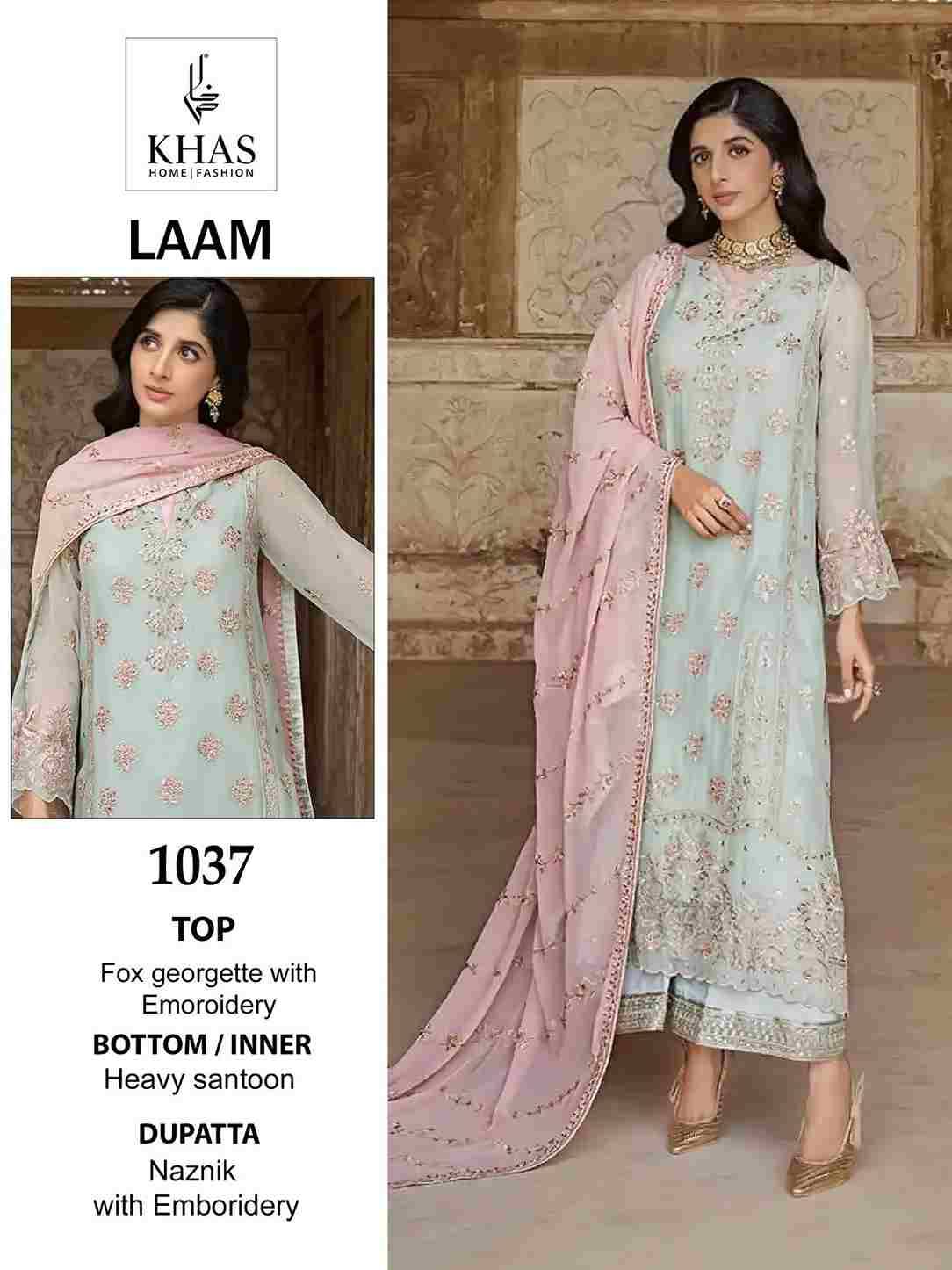 Laam By Khas 135 To 137 Series Beautiful Pakistani Suits Colorful Stylish Fancy Casual Wear & Ethnic Wear Faux Georgette Dresses At Wholesale Price