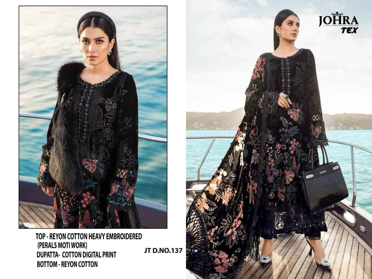 Johra Hit Design 137 By Johra Tex Pakistani Suits Collection Beautiful Stylish Fancy Colorful Party Wear & Occasional Wear Rayon Cotton Dresses At Wholesale Price