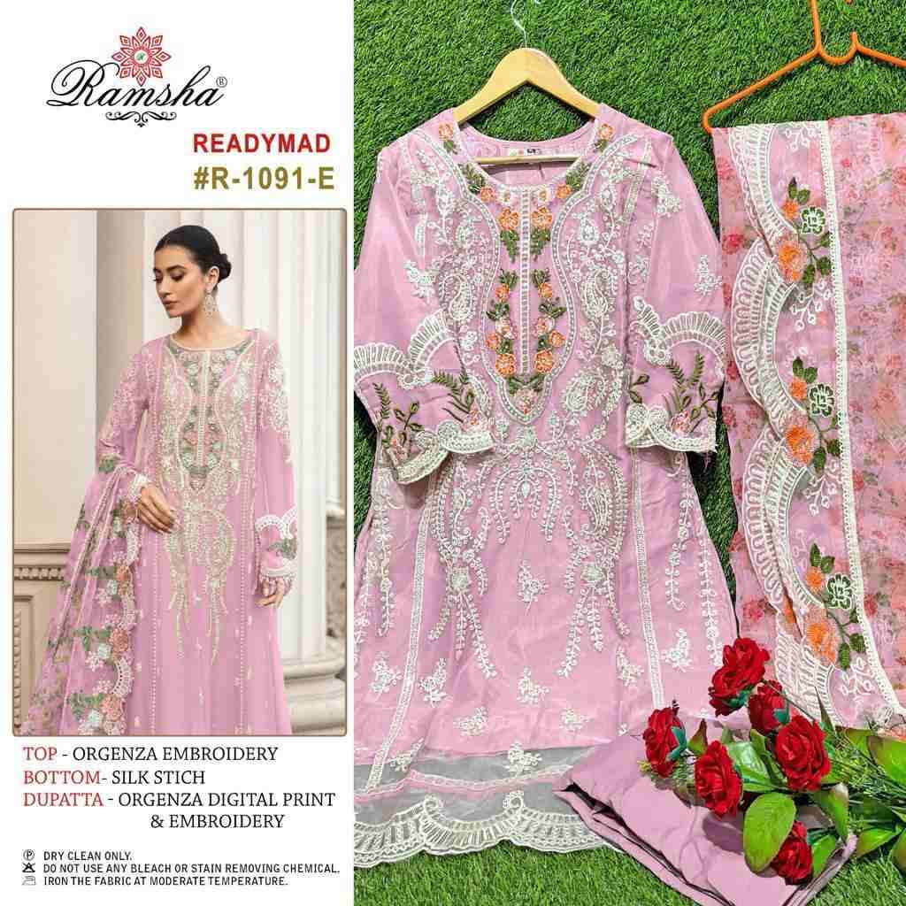 Ramsha 1091 Colours By Ramsha 1091-B To 1091-E Series Beautiful Pakistani Suits Colorful Stylish Fancy Casual Wear & Ethnic Wear Organza Dresses At Wholesale Price
