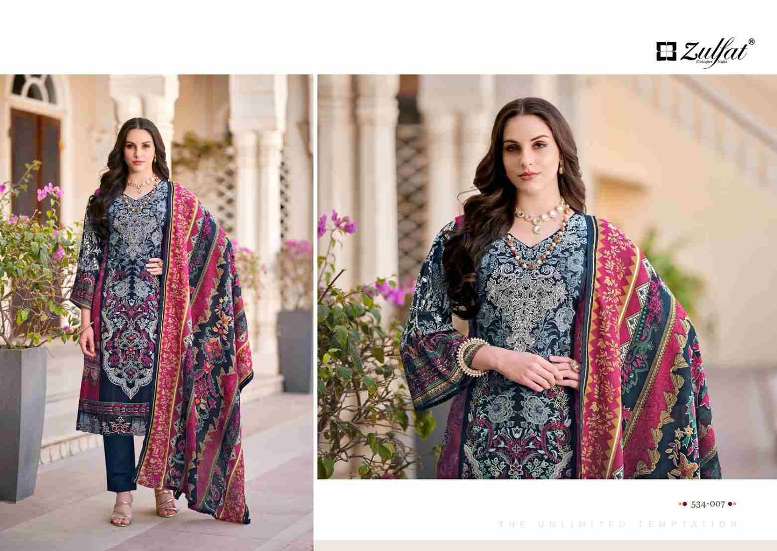 Gulrez By Zulfat 534-001 To 534-008 Series Beautiful Festive Suits Stylish Fancy Colorful Casual Wear & Ethnic Wear Pure Cotton Print Dresses At Wholesale Price