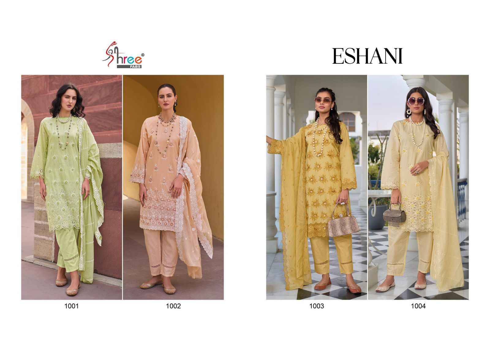 Eshani By Shree Fabs 1001 To 1004 Series Beautiful Pakistani Suits Colorful Stylish Fancy Casual Wear & Ethnic Wear Lawn Cambric Prints Dresses At Wholesale Price