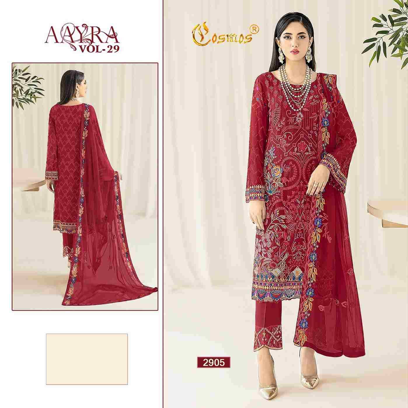 Aayra Vol-29 By Cosmos 2901 To 2905 Series Beautiful Pakistani Suits Colorful Stylish Fancy Casual Wear & Ethnic Wear Faux Georgette Dresses At Wholesale Price
