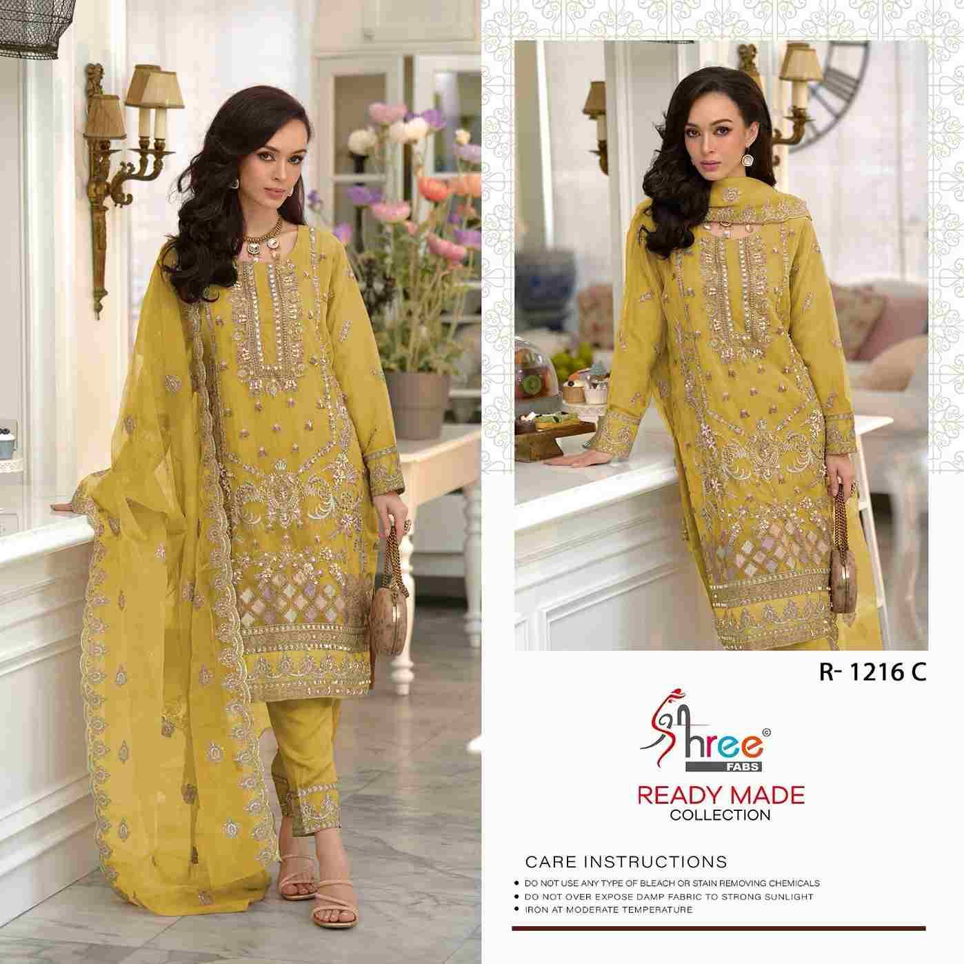 Shree Fabs Hit Design R-1216 Colours By Shree Fabs R-1216-A To R-1216-D Series Beautiful Pakistani Suits Stylish Fancy Colorful Party Wear & Occasional Wear Organza Embroidered Dresses At Wholesale Price