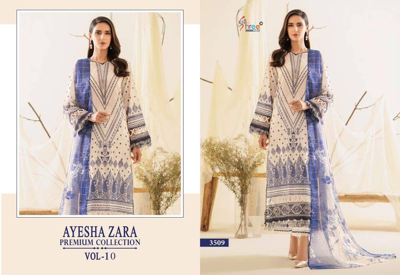 Ayesha Zara Premium Collection Vol-10 By Shree Fabs 3506 To 3511 Series Pakistani Suits Beautiful Fancy Colorful Stylish Party Wear & Occasional Wear Pure Cotton With Embroidery Dresses At Wholesale Price