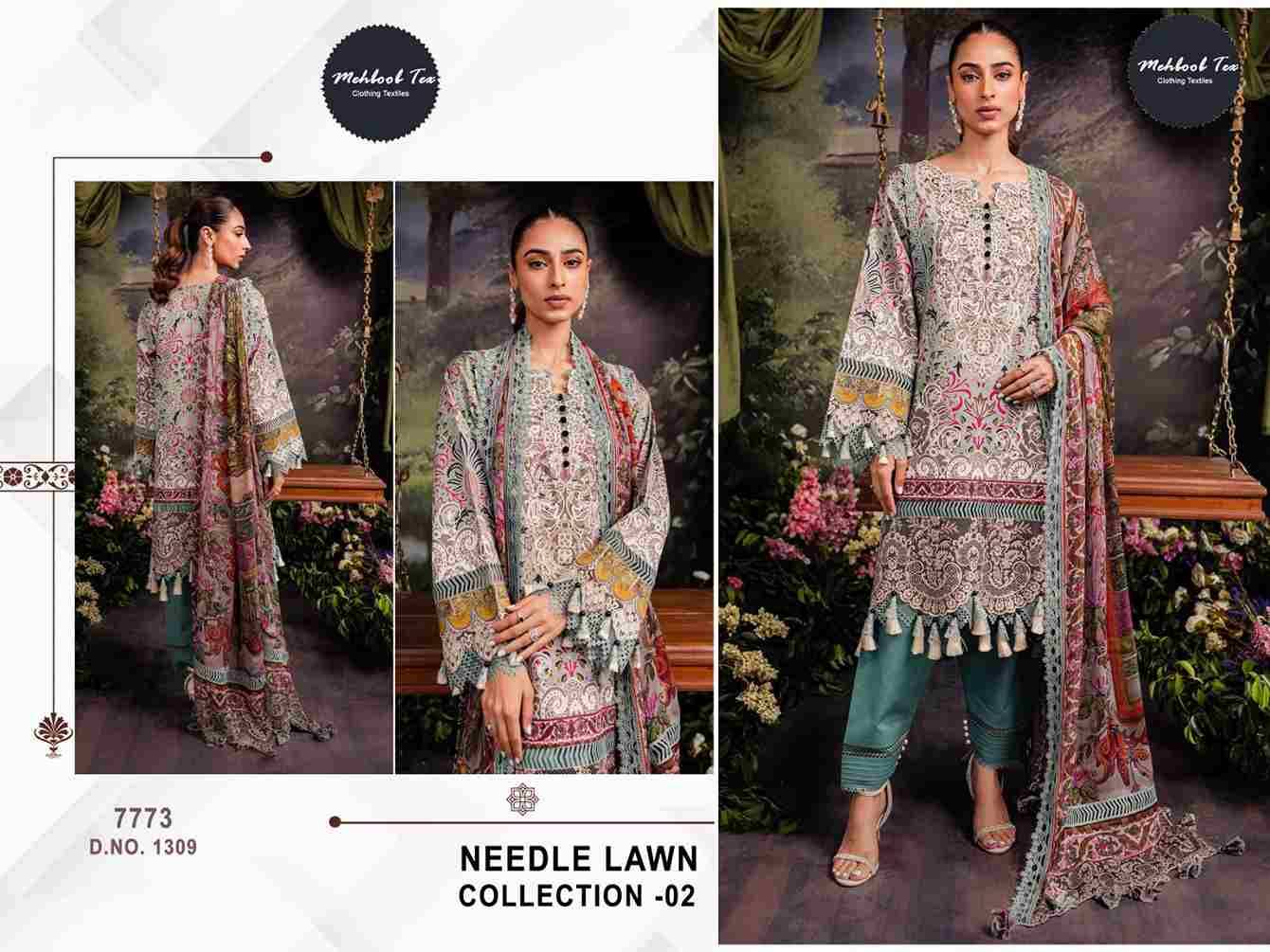 Needle Lawn Collection Vol-2 By Mehboob Tex 1307 To 1309 Series Beautiful Festive Suits Colorful Stylish Fancy Casual Wear & Ethnic Wear Pure Cotton Embroidered Dresses At Wholesale Price