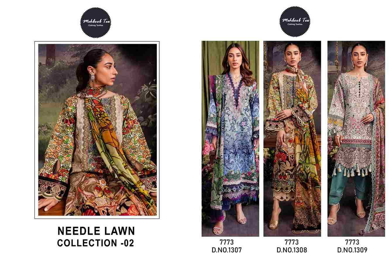 Needle Lawn Collection Vol-2 By Mehboob Tex 1307 To 1309 Series Beautiful Festive Suits Colorful Stylish Fancy Casual Wear & Ethnic Wear Pure Cotton Embroidered Dresses At Wholesale Price