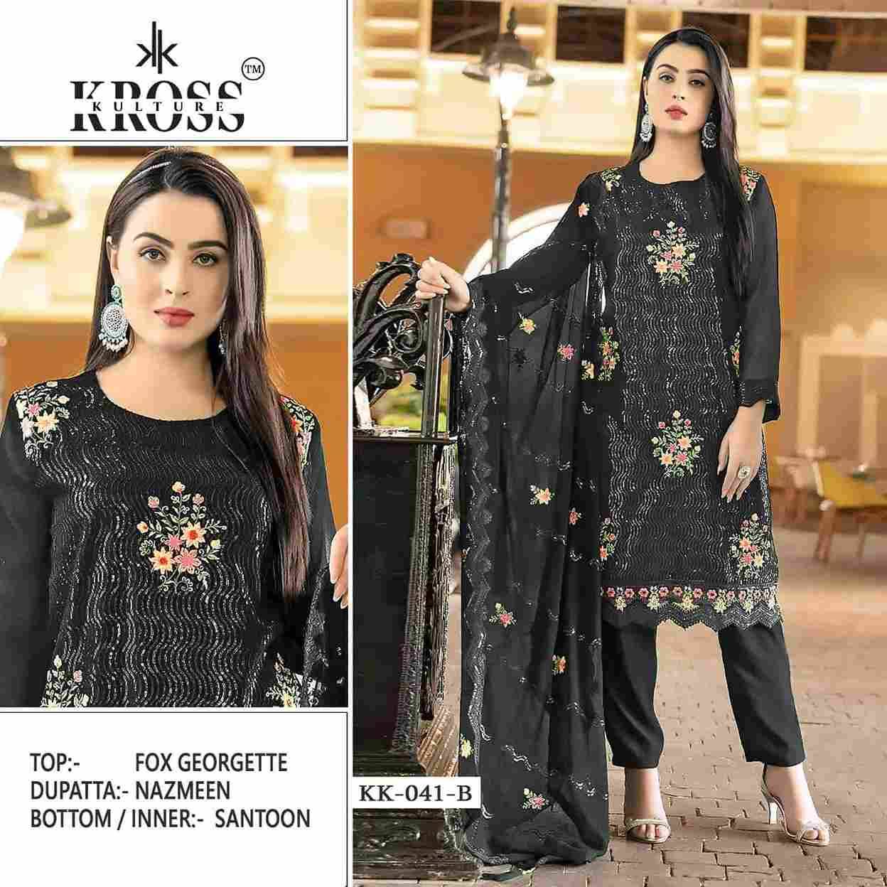 Kross Kulture Hit Design 041 Colours By Kross Kulture Beautiful Stylish Pakistani Suits Fancy Colorful Casual Wear & Ethnic Wear & Ready To Wear Heavy Georgette Embroidered Dresses At Wholesale Price