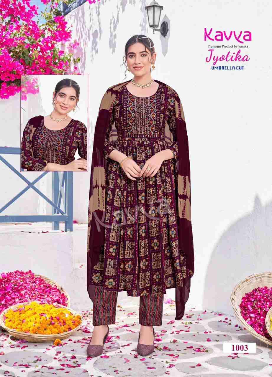 Jyotika Vol-1 By Kavya 1001 To 1010 Series Beautiful Stylish Festive Suits Fancy Colorful Casual Wear & Ethnic Wear & Ready To Wear Capsule Print Dresses At Wholesale Price