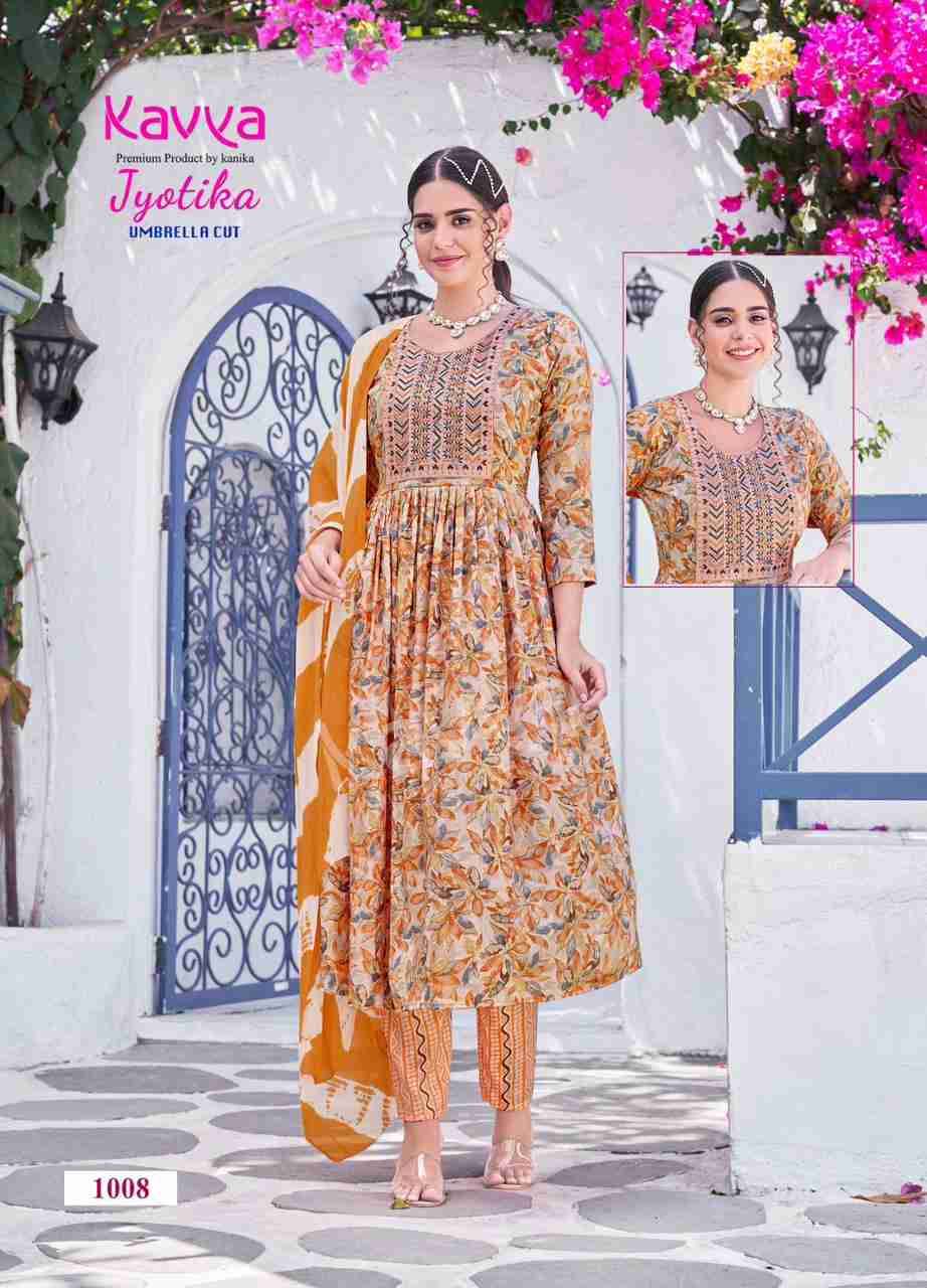 Jyotika Vol-1 By Kavya 1001 To 1010 Series Beautiful Stylish Festive Suits Fancy Colorful Casual Wear & Ethnic Wear & Ready To Wear Capsule Print Dresses At Wholesale Price