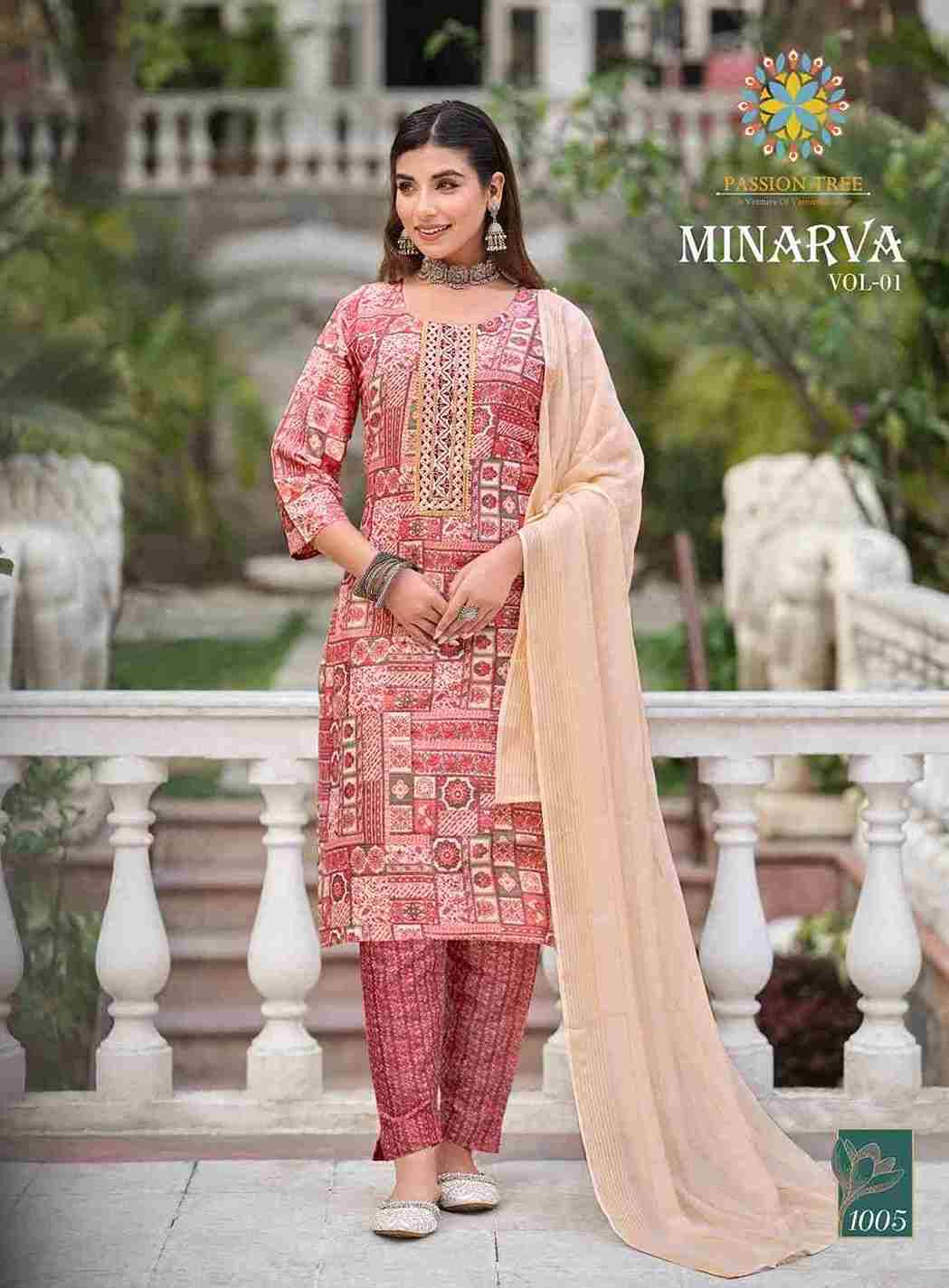 Minarva Vol-1 By Passion Tree 1001 To 1008 Series Beautiful Stylish Festive Suits Fancy Colorful Casual Wear & Ethnic Wear & Ready To Wear Capsule Print Dresses At Wholesale Price