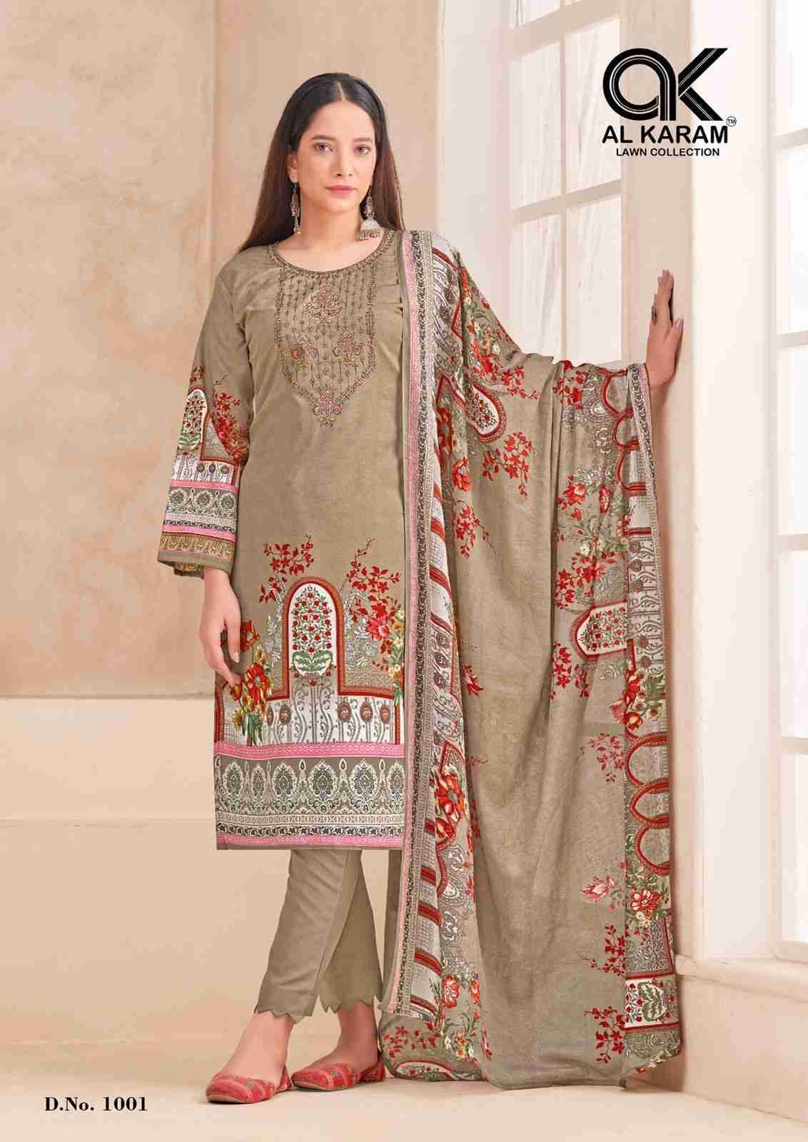 Orchid By Al Karam Lawn Collection 1001 To 1006 Series Beautiful Pakistani Suits Stylish Fancy Colorful Casual Wear & Ethnic Wear Soft Cotton Dresses At Wholesale Price