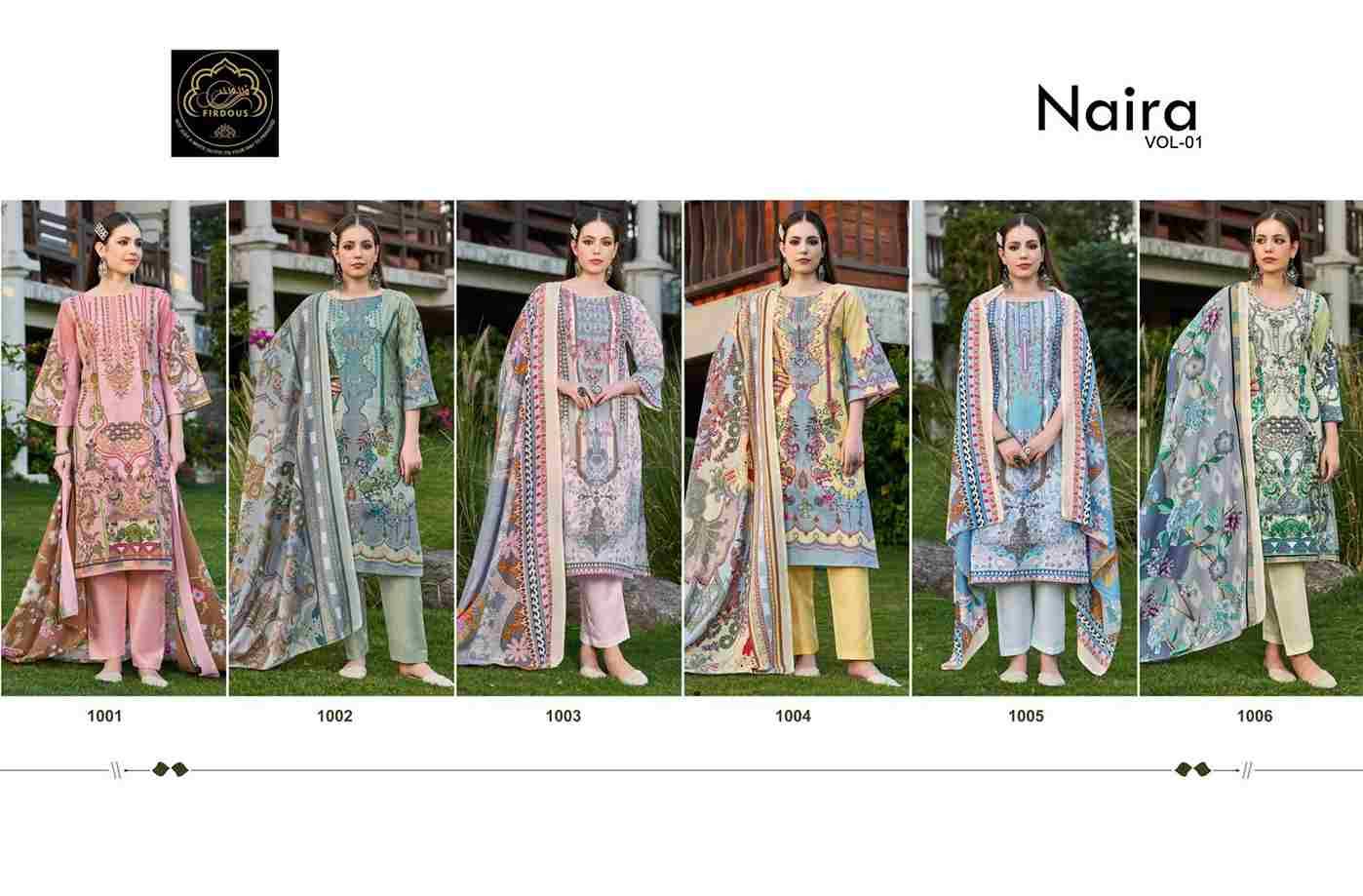 Naira Vol-1 By Firdous 1001 To 1006 Series Beautiful Suits Colorful Stylish Fancy Casual Wear & Ethnic Wear Pure Cotton Print Dresses At Wholesale Price