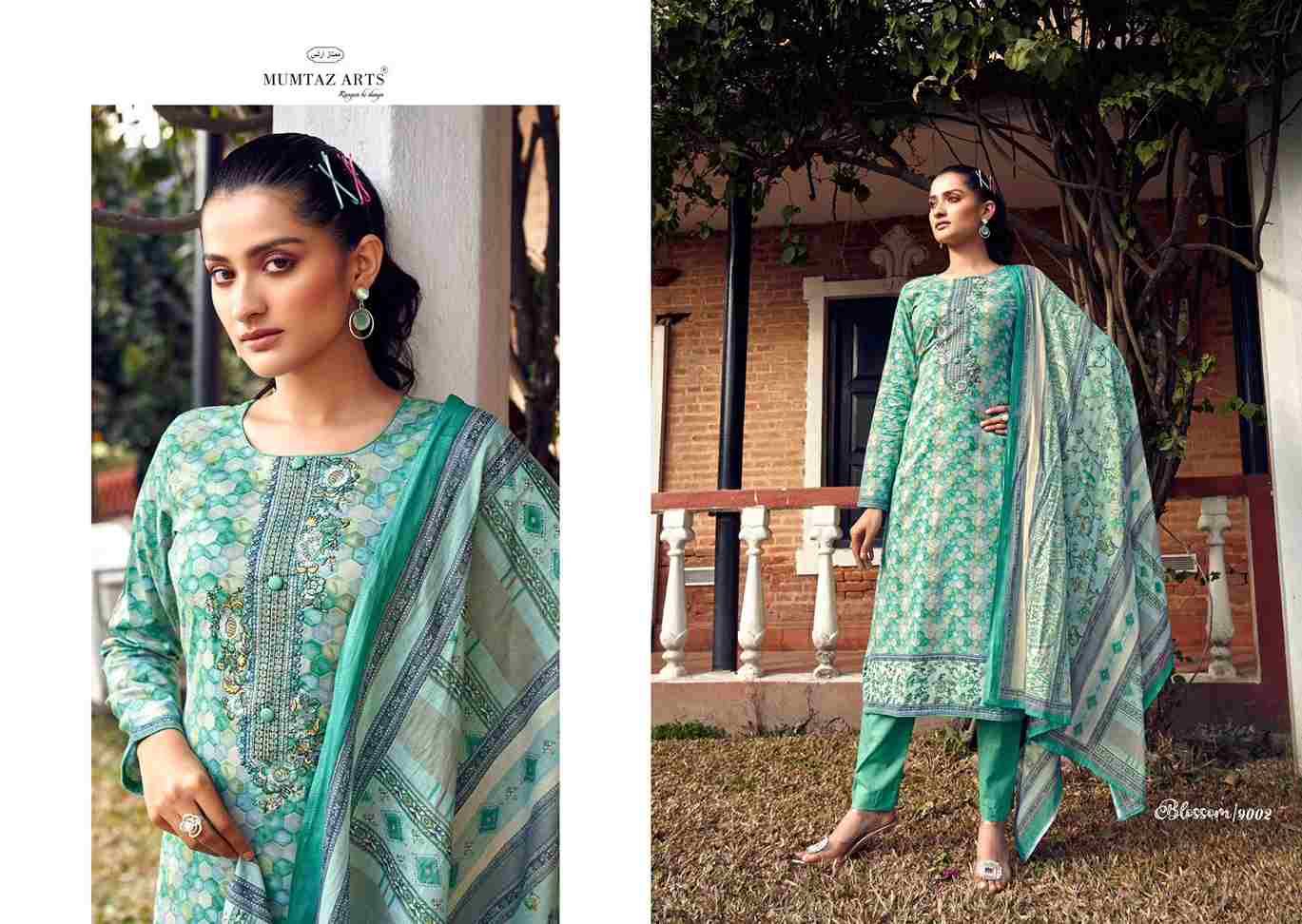 Blossom By Mumtaz Arts 9001 To 9005 Series Beautiful Festive Suits Colorful Stylish Fancy Casual Wear & Ethnic Wear Pure Cambric Print With Embroidered Dresses At Wholesale Price