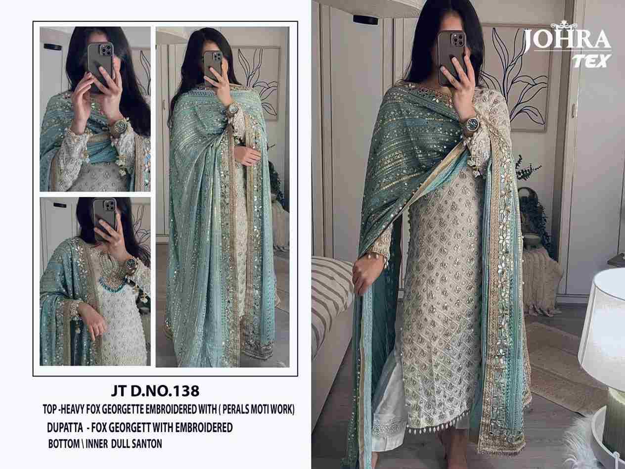 Johra Hit Design 138 By Johra Tex Pakistani Suits Collection Beautiful Stylish Fancy Colorful Party Wear & Occasional Wear Faux Georgette Dresses At Wholesale Price