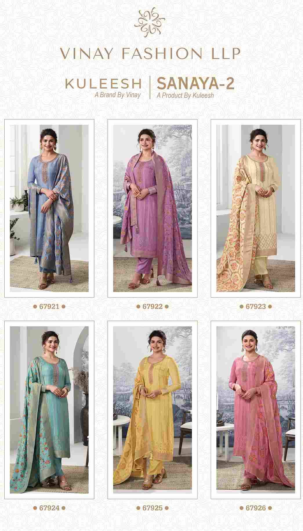 Sanaya Vol-2 By Vinay Fashion 67921 TO 67926 Series Designer Festive Suits Beautiful Fancy Colorful Stylish Party Wear & Occasional Wear Muslin Jacquard Dresses At Wholesale Price