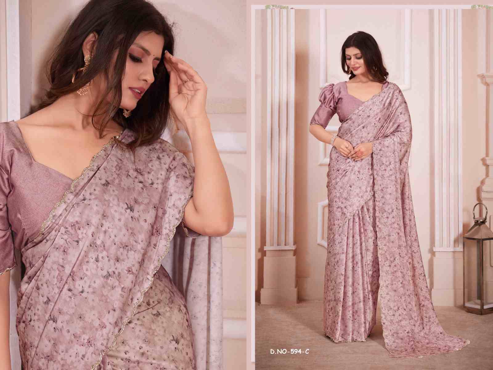 Mehek By Fashid Wholesale 594-A To 594-E Series Indian Traditional Wear Collection Beautiful Stylish Fancy Colorful Party Wear & Occasional Wear Satin Georgette Sarees At Wholesale Price