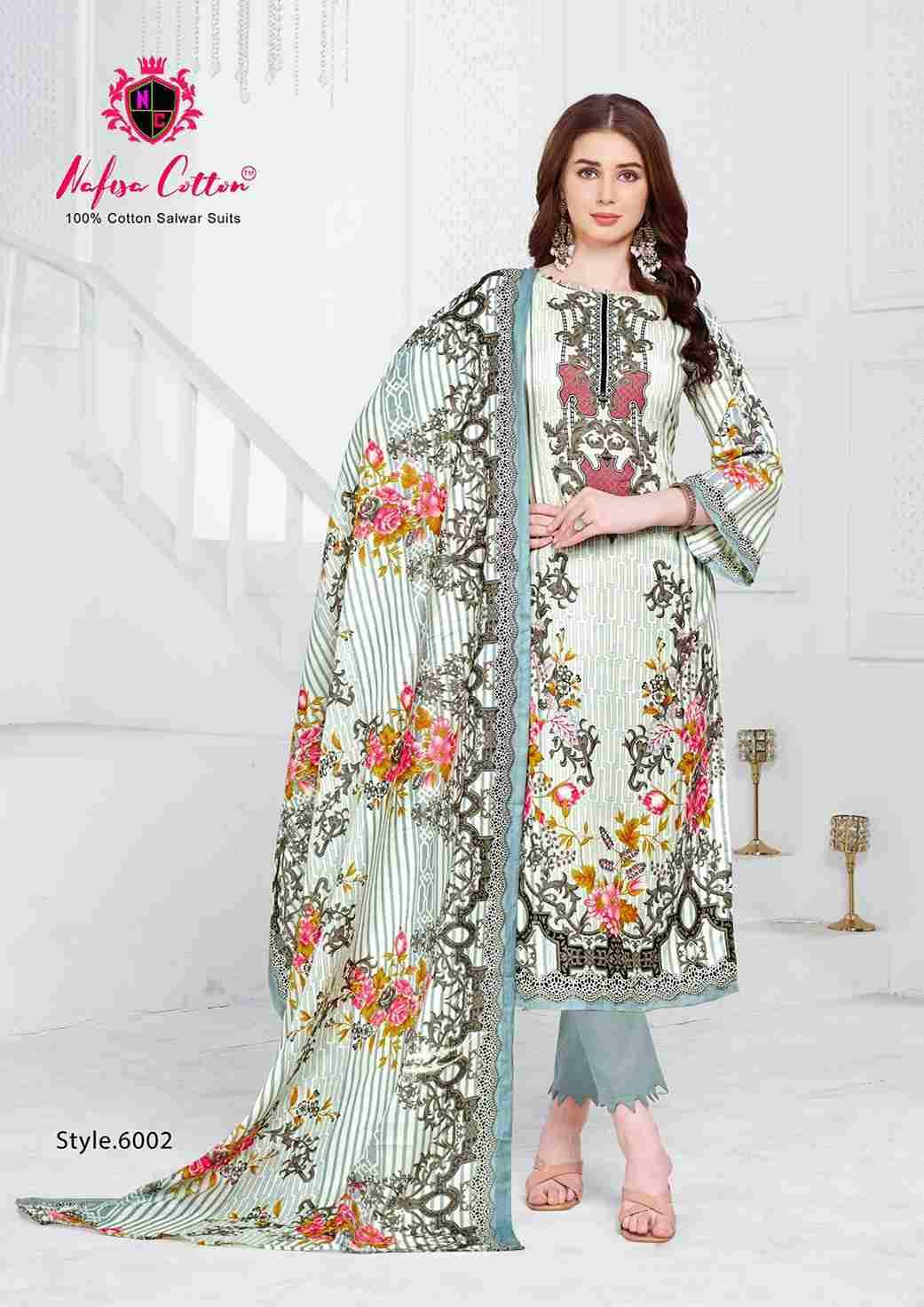 Safina Vol-6 By Nafisa Cotton 6001 To 6006 Series Beautiful Festive Suits Colorful Stylish Fancy Casual Wear & Ethnic Wear Pure Cotton Embroidered Dresses At Wholesale Price