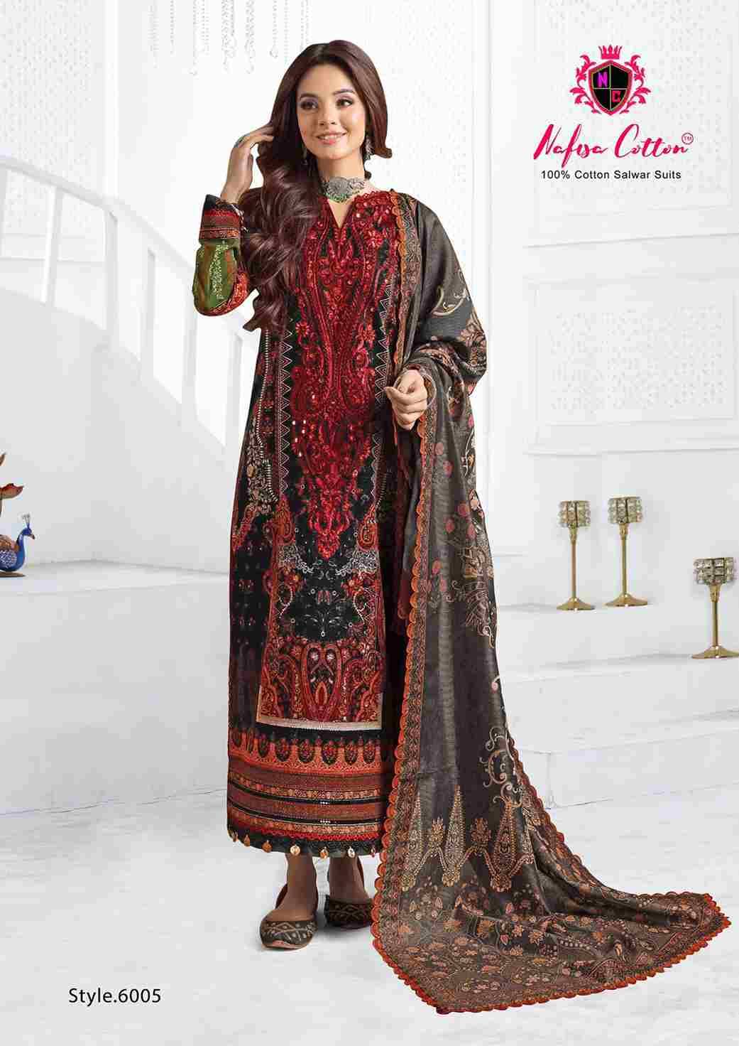 Safina Vol-6 By Nafisa Cotton 6001 To 6006 Series Beautiful Festive Suits Colorful Stylish Fancy Casual Wear & Ethnic Wear Pure Cotton Embroidered Dresses At Wholesale Price