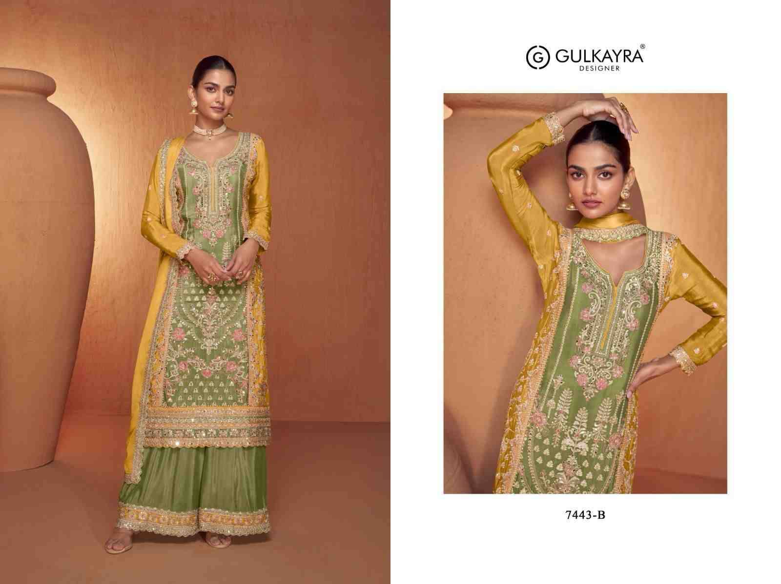 Saheli By Gulkayra Designer 7443-A To 7443-C Series Beautiful Sharara Suits Colorful Stylish Fancy Casual Wear & Ethnic Wear Chinnon Dresses At Wholesale Price