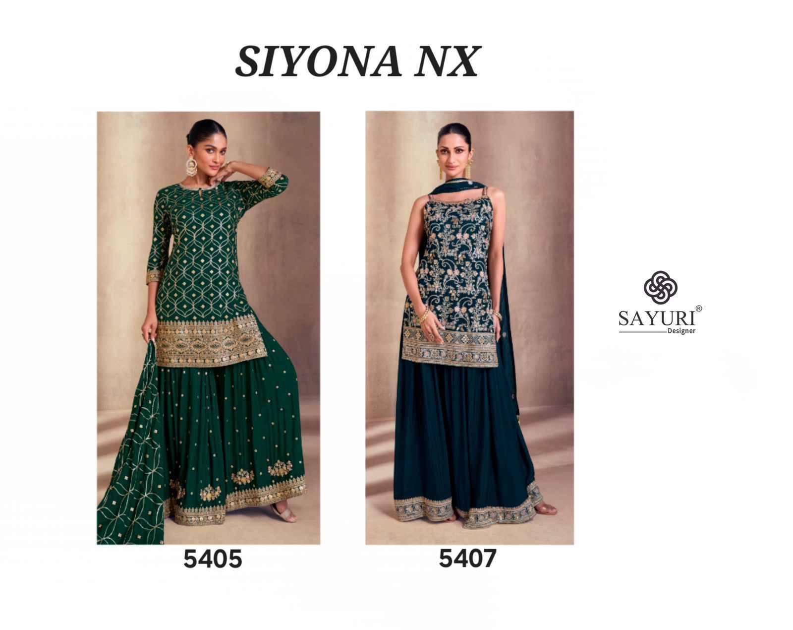 Siyona Nx By Sayuri Beautiful Summer Collection Pakisatni Suits Stylish Fancy Colorful Casual Wear & Ethnic Wear Chinnon Silk/Georgette Embroidered Dresses At Wholesale Price