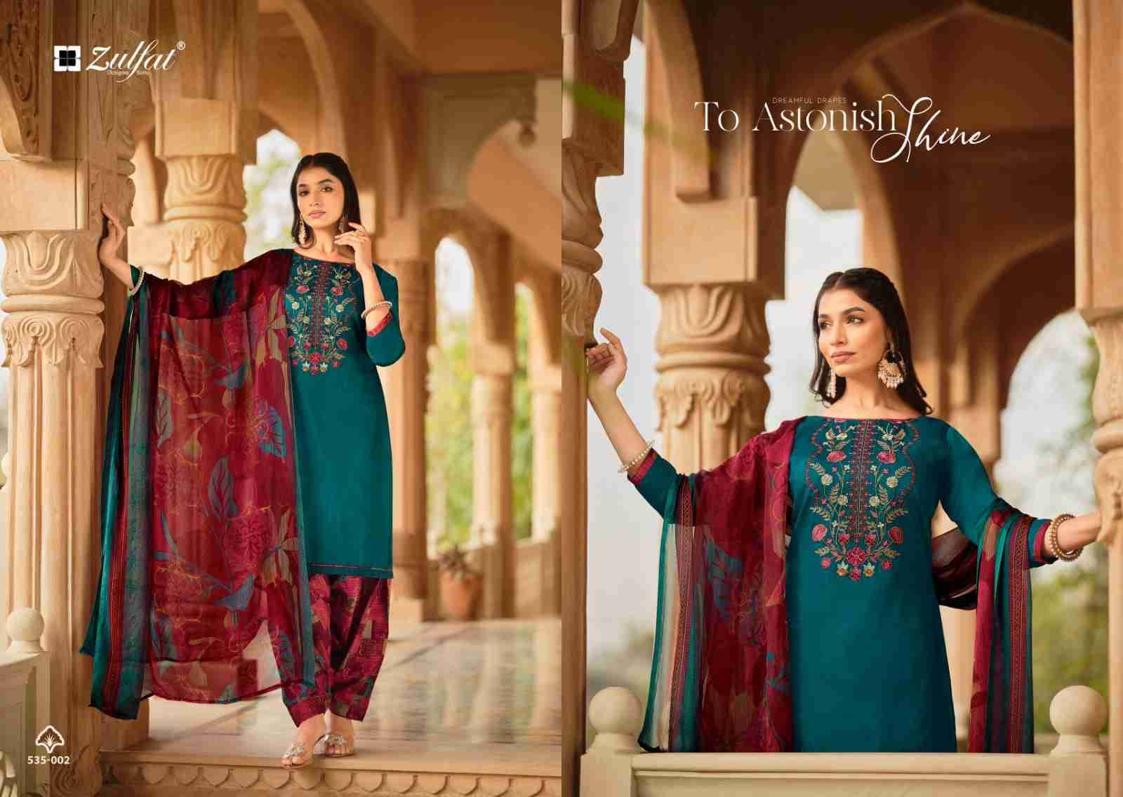 Ashnoor By Zulfat 535-001 To 535-008 Series Beautiful Festive Suits Stylish Fancy Colorful Casual Wear & Ethnic Wear Pure Cotton Print Dresses At Wholesale Price