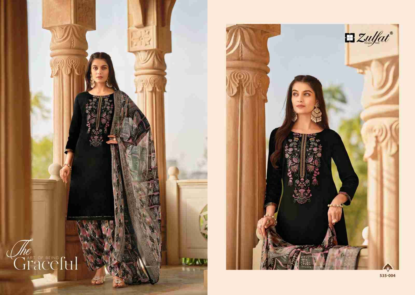 Ashnoor By Zulfat 535-001 To 535-008 Series Beautiful Festive Suits Stylish Fancy Colorful Casual Wear & Ethnic Wear Pure Cotton Print Dresses At Wholesale Price