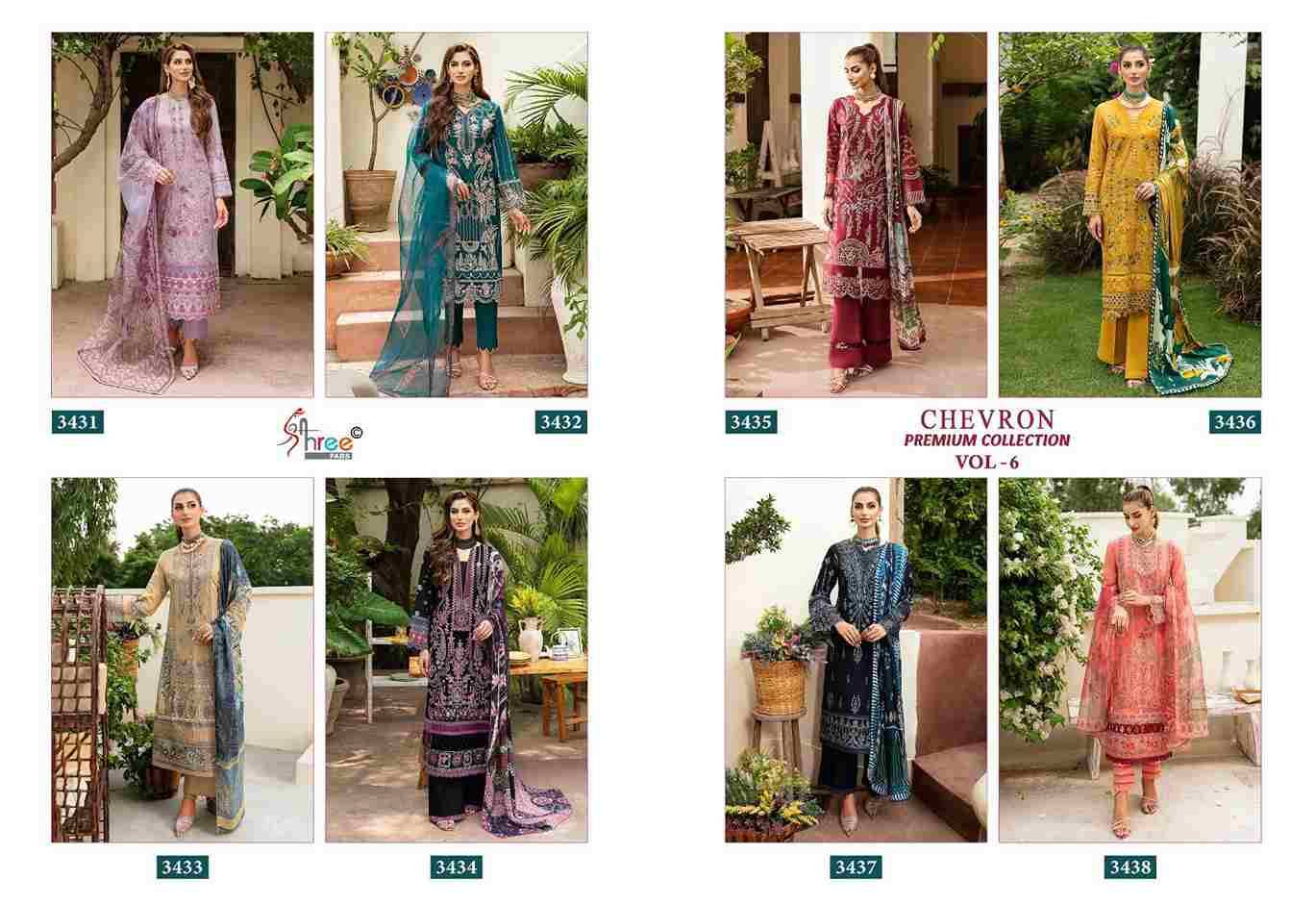 Chevron Premium Collection Vol-6 By Shree Fabs 3431 To 3438 Series Beautiful Pakistani Suits Colorful Stylish Fancy Casual Wear & Ethnic Wear Pure Rayon Embroidered Dresses At Wholesale Price