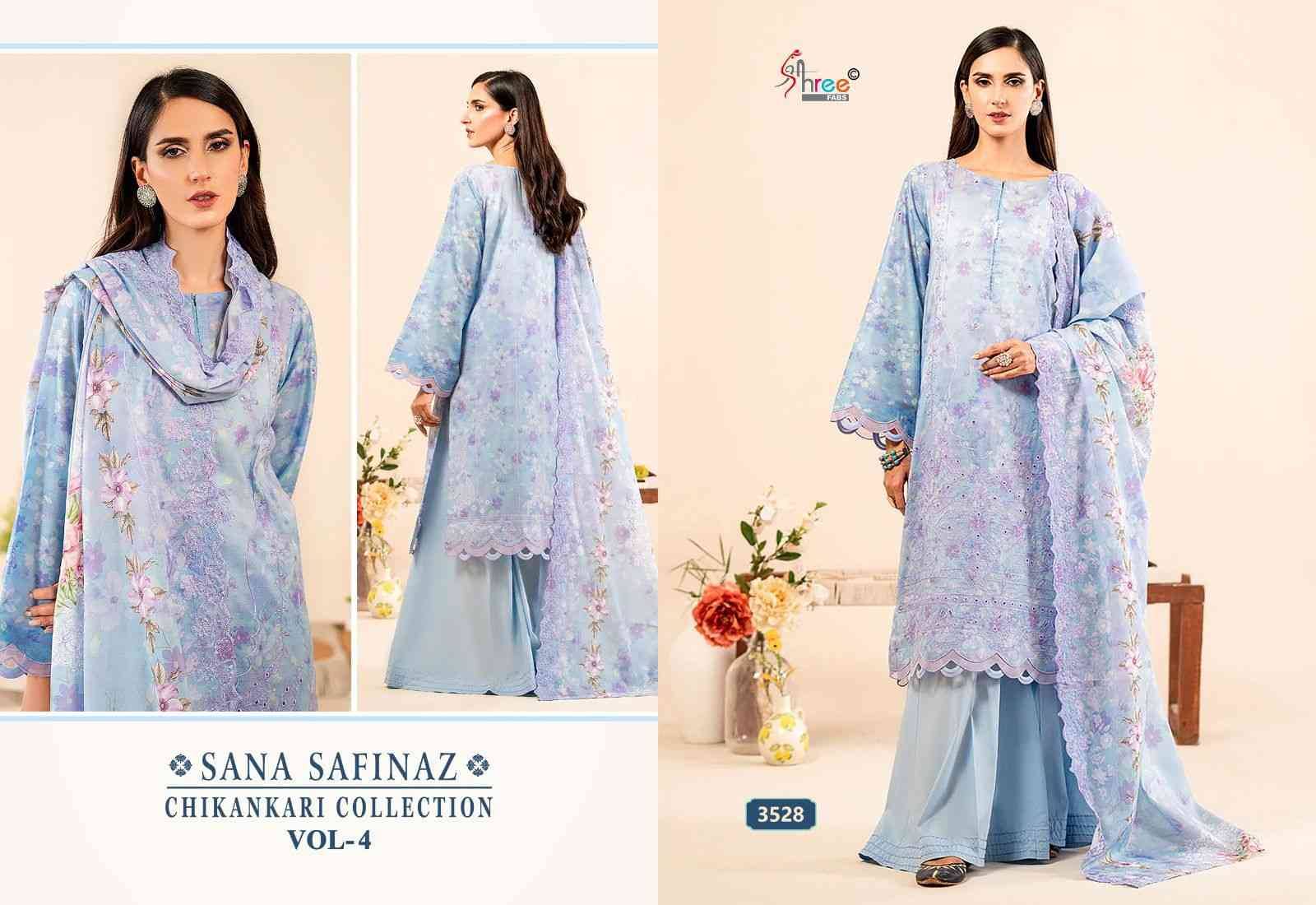 Sana Safinaz Chikankari Collection Vol-4 By Shree Fabs 3527 To 3532 Series Designer Pakistani Suits Beautiful Stylish Fancy Colorful Party Wear & Occasional Wear Pure Cotton Print Embroidered Dresses At Wholesale Price