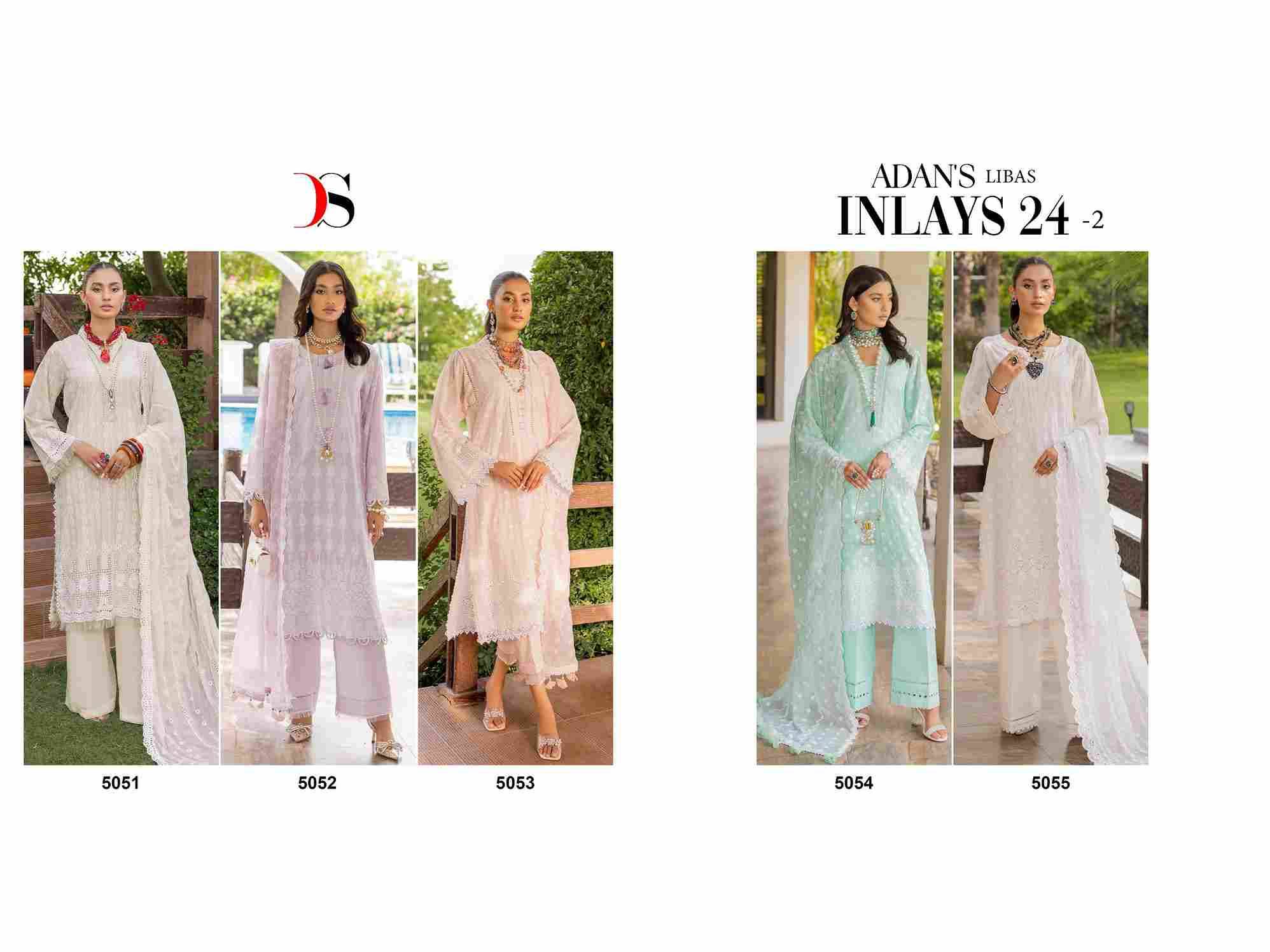 Adans Libas Inlays-24 Vol-2 By Deepsy Suits 5051 To 5055 Series Designer Pakistani Suits Beautiful Stylish Fancy Colorful Party Wear & Occasional Wear Pure Cotton Dresses At Wholesale Price