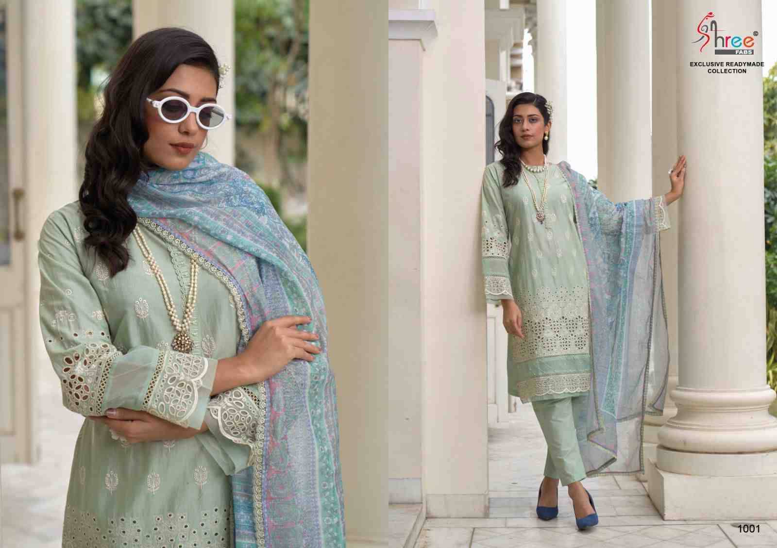 Maria.B. Exclusive Readymade Collection By Shree Fabs 1001 To 1004 Series Beautiful Pakistani Suits Colorful Stylish Fancy Casual Wear & Ethnic Wear Lawn Cotton Prints Dresses At Wholesale Price