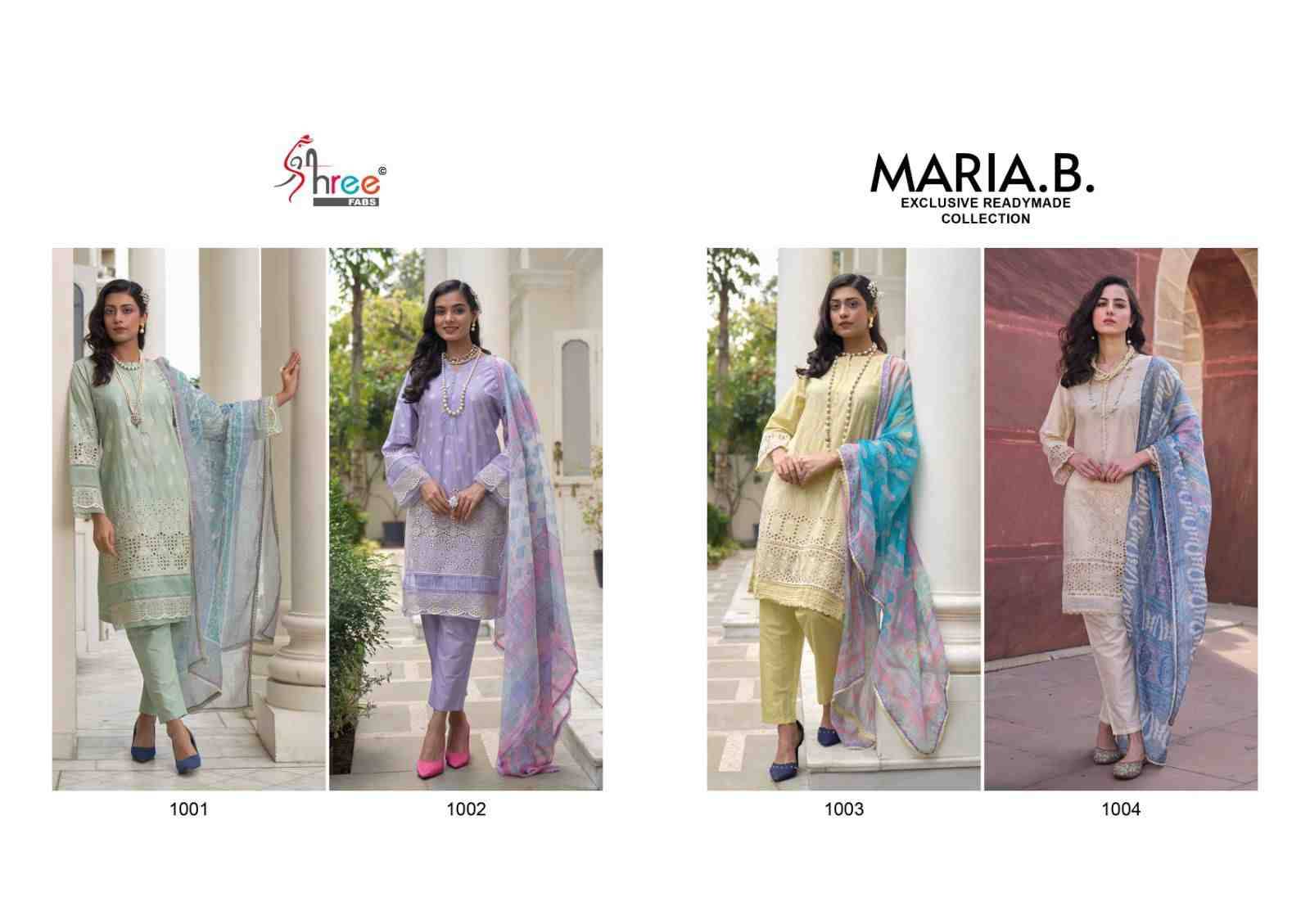 Maria.B. Exclusive Readymade Collection By Shree Fabs 1001 To 1004 Series Beautiful Pakistani Suits Colorful Stylish Fancy Casual Wear & Ethnic Wear Lawn Cotton Prints Dresses At Wholesale Price