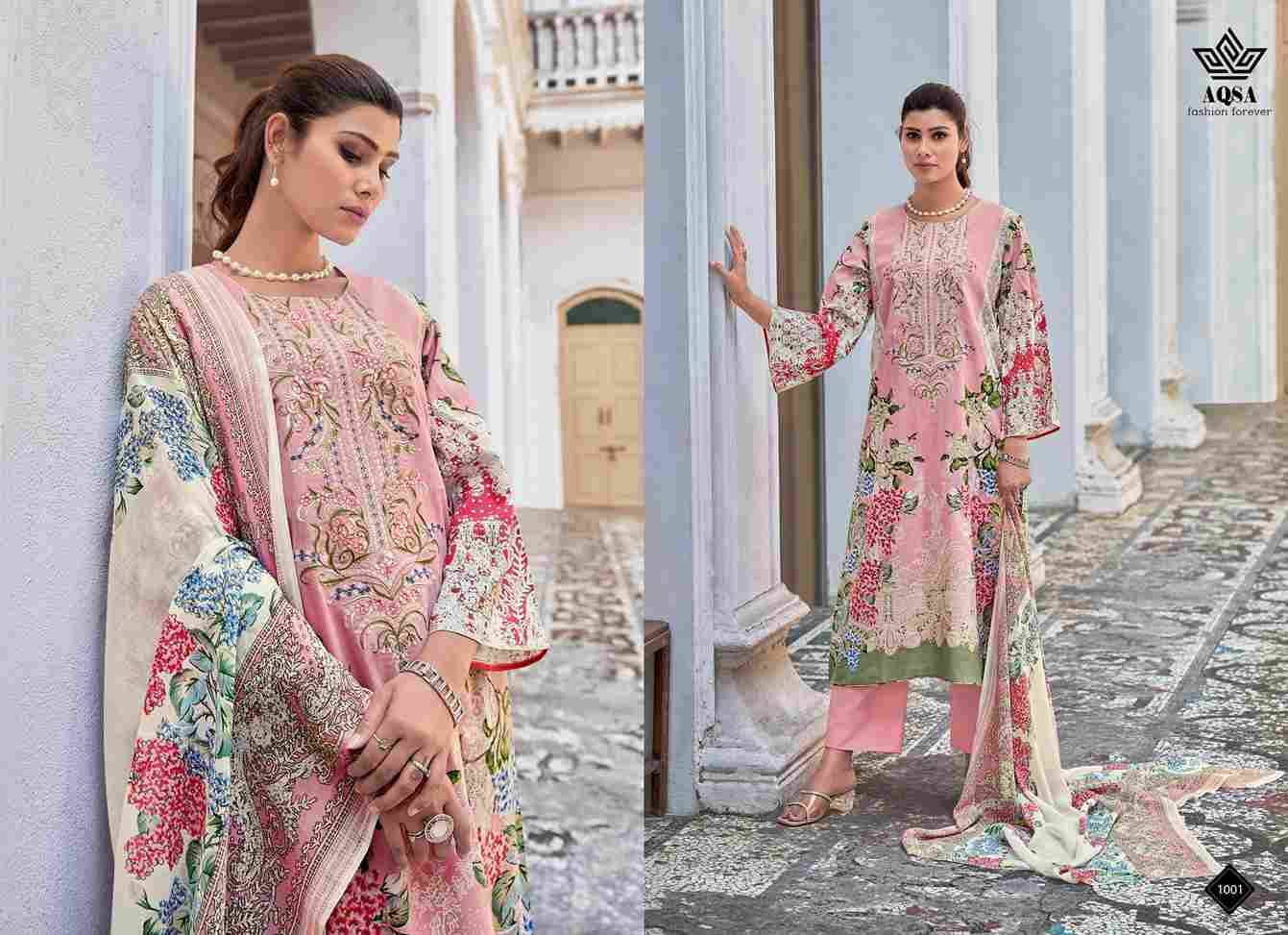 Lamha By Aqsa 1001 To 1006 Series Beautiful Stylish Festive Suits Fancy Colorful Casual Wear & Ethnic Wear & Ready To Wear Pure Cambric Cotton Print Dresses At Wholesale Price