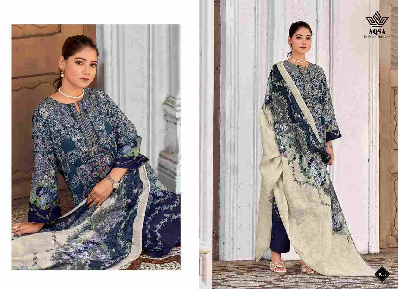 Lamha By Aqsa 1001 To 1006 Series Beautiful Stylish Festive Suits Fancy Colorful Casual Wear & Ethnic Wear & Ready To Wear Pure Cambric Cotton Print Dresses At Wholesale Price