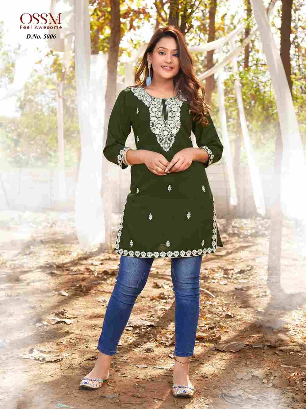 Nora Vol-5 By Ossm 5001 To 5006 Series Designer Stylish Fancy Colorful Beautiful Party Wear & Ethnic Wear Collection Rayon Slub Tops At Wholesale Price