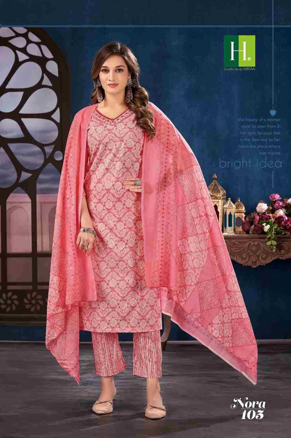 Nora By Hirwa 101 To 108 Series Indian Traditional Wear Collection Beautiful Stylish Fancy Colorful Party Wear & Wear Cambric Cotton Dress At Wholesale Price