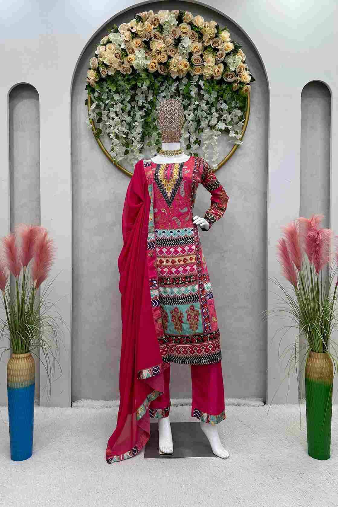 K-1429 By Fashid Wholesale Designer Festive Suits Beautiful Fancy Colorful Stylish Party Wear & Occasional Wear Satin Silk Print Dresses At Wholesale Price