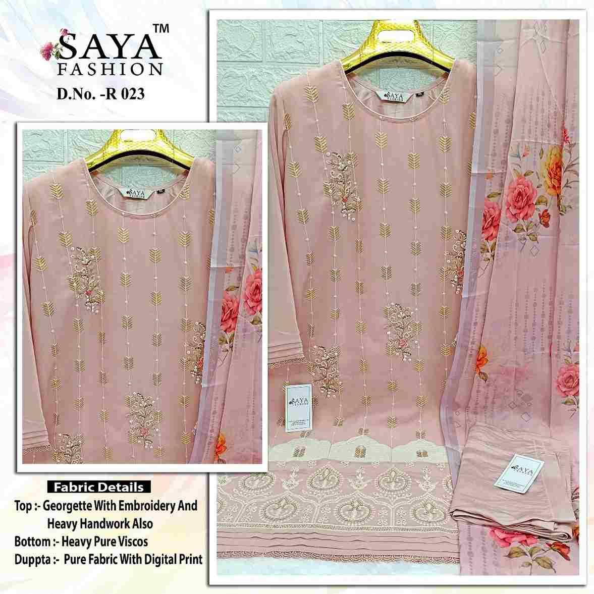 Saya-023 Colours By Saya Fashion 023-A To 023-C Series Beautiful Stylish Pakistani Suits Fancy Colorful Casual Wear & Ethnic Wear & Ready To Wear Georgette Embroidered Dresses At Wholesale Price
