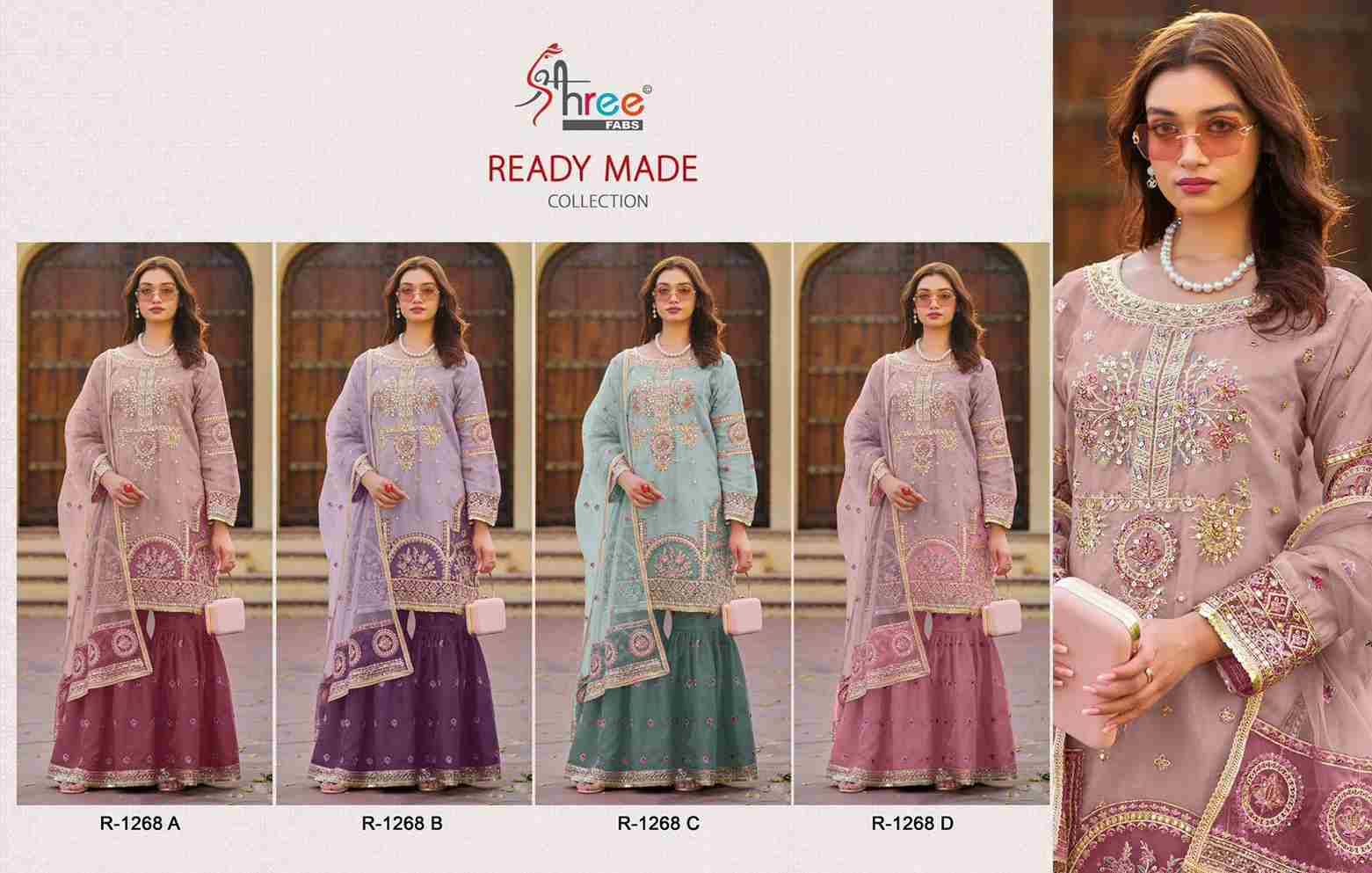 Shree Fabs Hit Design R-1268 Colours By Shree Fabs R-1268-A To R-1268-D Series Beautiful Pakistani Suits Stylish Fancy Colorful Party Wear & Occasional Wear Organza Embroidered Dresses At Wholesale Price