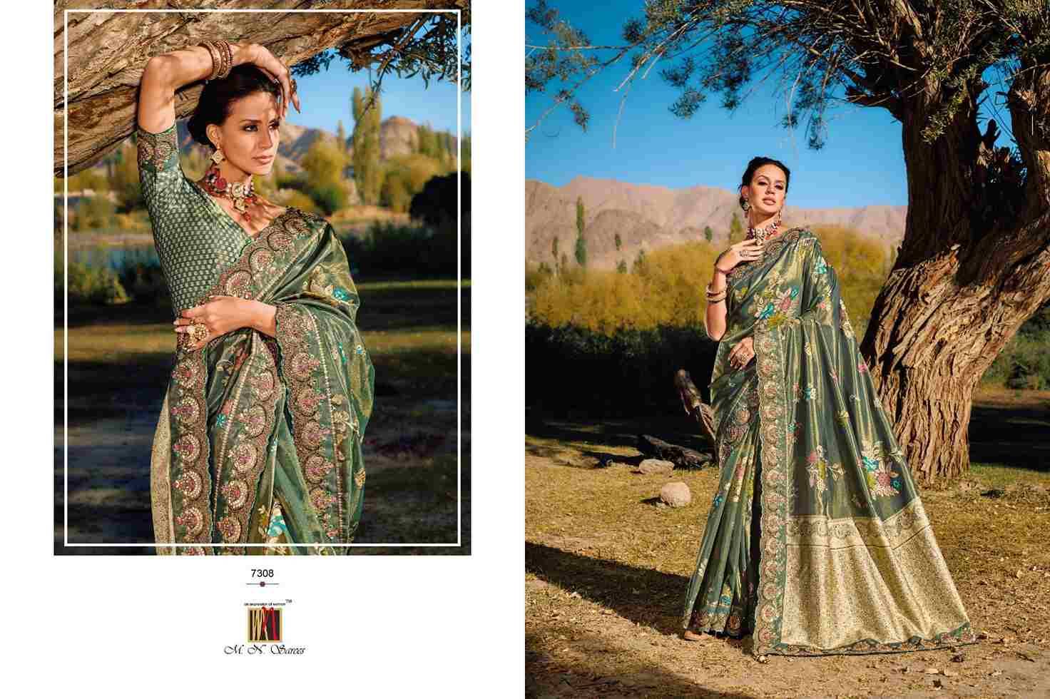Kacchi Banarasi By M.N. Sarees 7305 To 7310 Series Indian Traditional Wear Collection Beautiful Stylish Fancy Colorful Party Wear & Occasional Wear Banarasi Silk Sarees At Wholesale Price