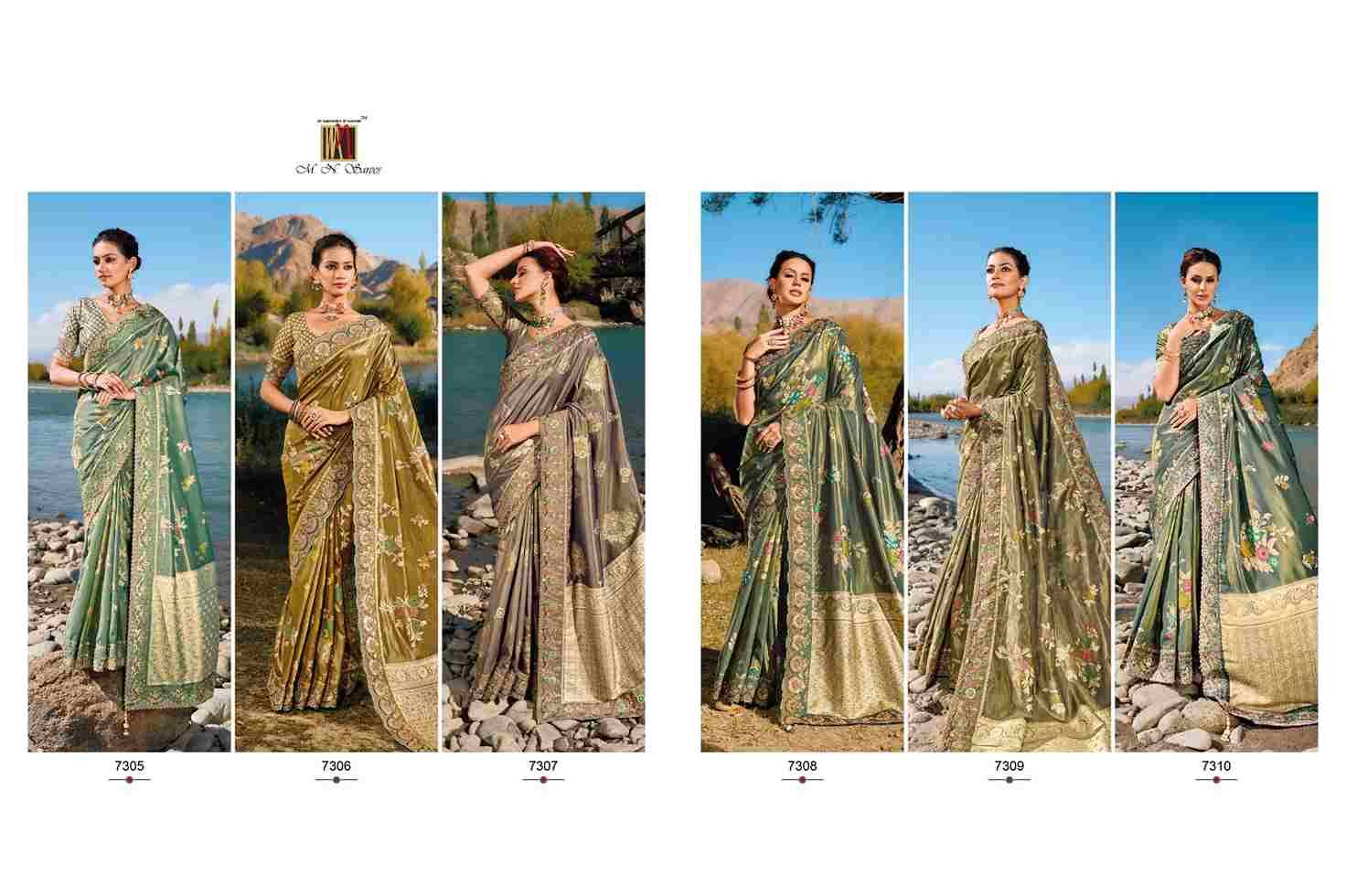 Kacchi Banarasi By M.N. Sarees 7305 To 7310 Series Indian Traditional Wear Collection Beautiful Stylish Fancy Colorful Party Wear & Occasional Wear Banarasi Silk Sarees At Wholesale Price