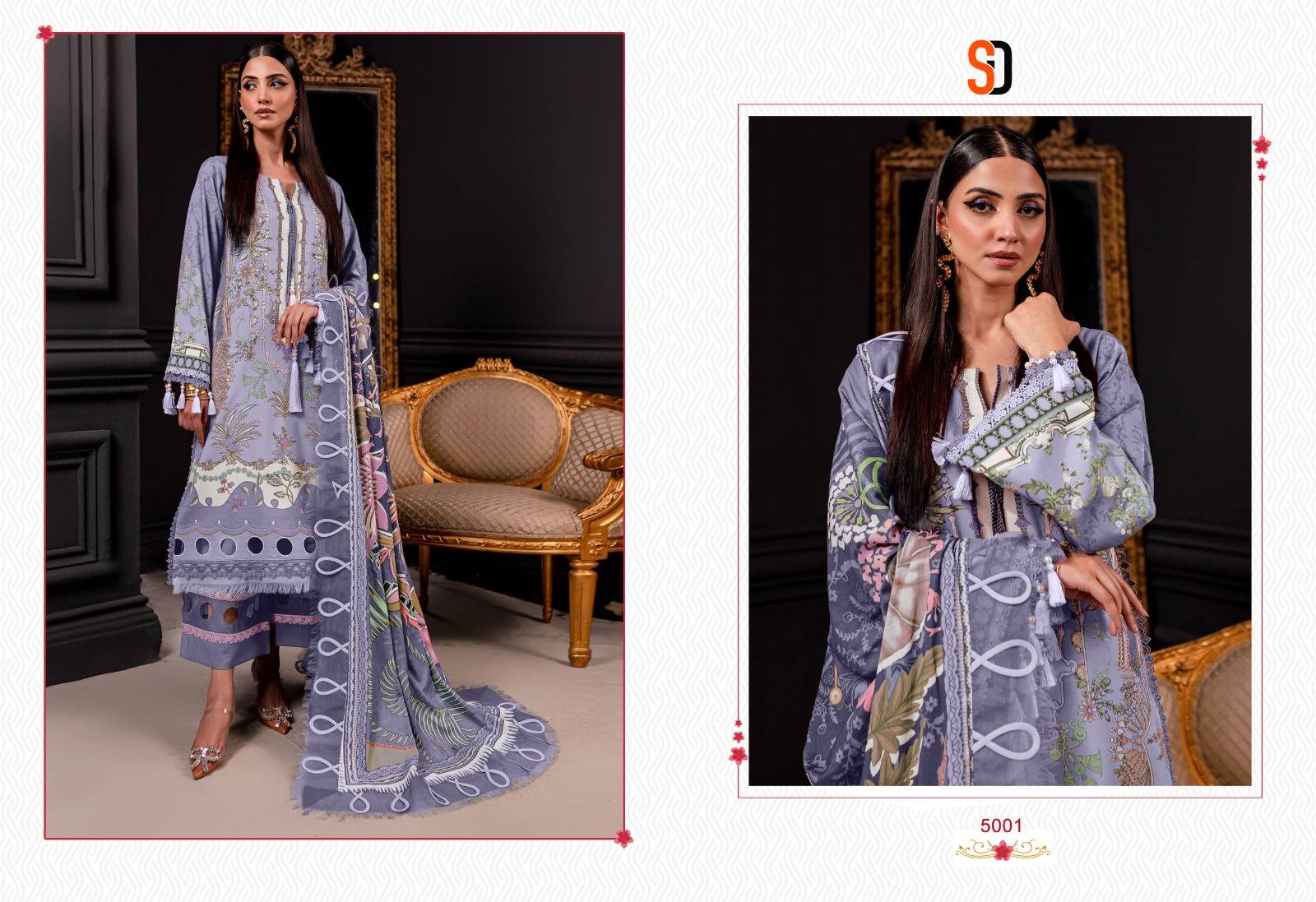 Bliss Vol-5 By Shraddha Designer 5001 To 5006 Series Beautiful Festive Suits Colorful Stylish Fancy Casual Wear & Ethnic Wear Lawn Cotton Embroidered Dresses At Wholesale Price
