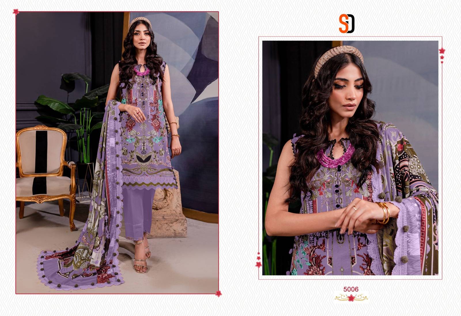 Bliss Vol-5 By Shraddha Designer 5001 To 5006 Series Beautiful Festive Suits Colorful Stylish Fancy Casual Wear & Ethnic Wear Lawn Cotton Embroidered Dresses At Wholesale Price