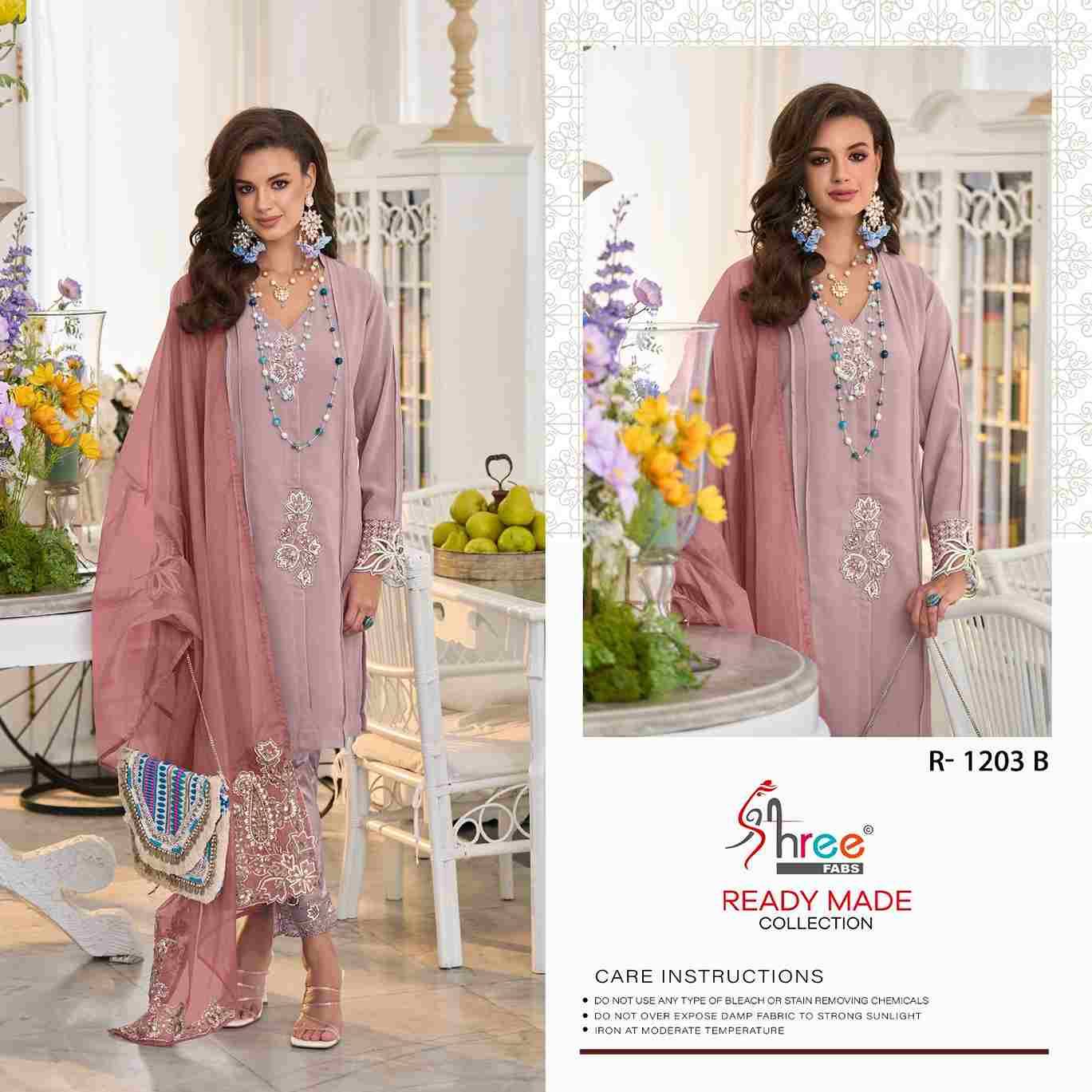 Shree Fabs Hit Design R-1203 Colours By Shree Fabs R-1203-A To R-1203-D Series Pakistani Suits Beautiful Fancy Colorful Stylish Party Wear & Occasional Wear Faux Georgette Embroidery Dresses At Wholesale Price