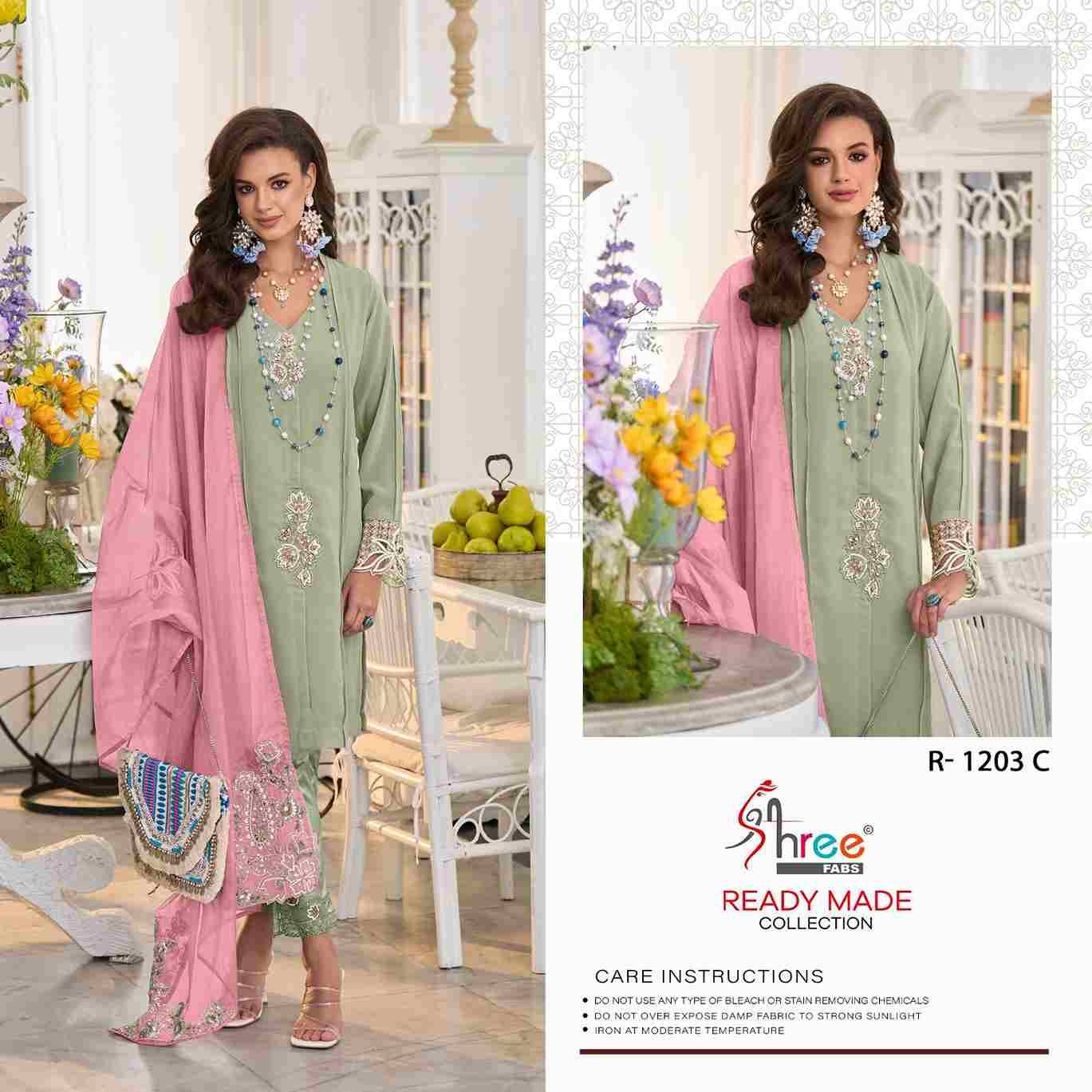 Shree Fabs Hit Design R-1203 Colours By Shree Fabs R-1203-A To R-1203-D Series Pakistani Suits Beautiful Fancy Colorful Stylish Party Wear & Occasional Wear Faux Georgette Embroidery Dresses At Wholesale Price